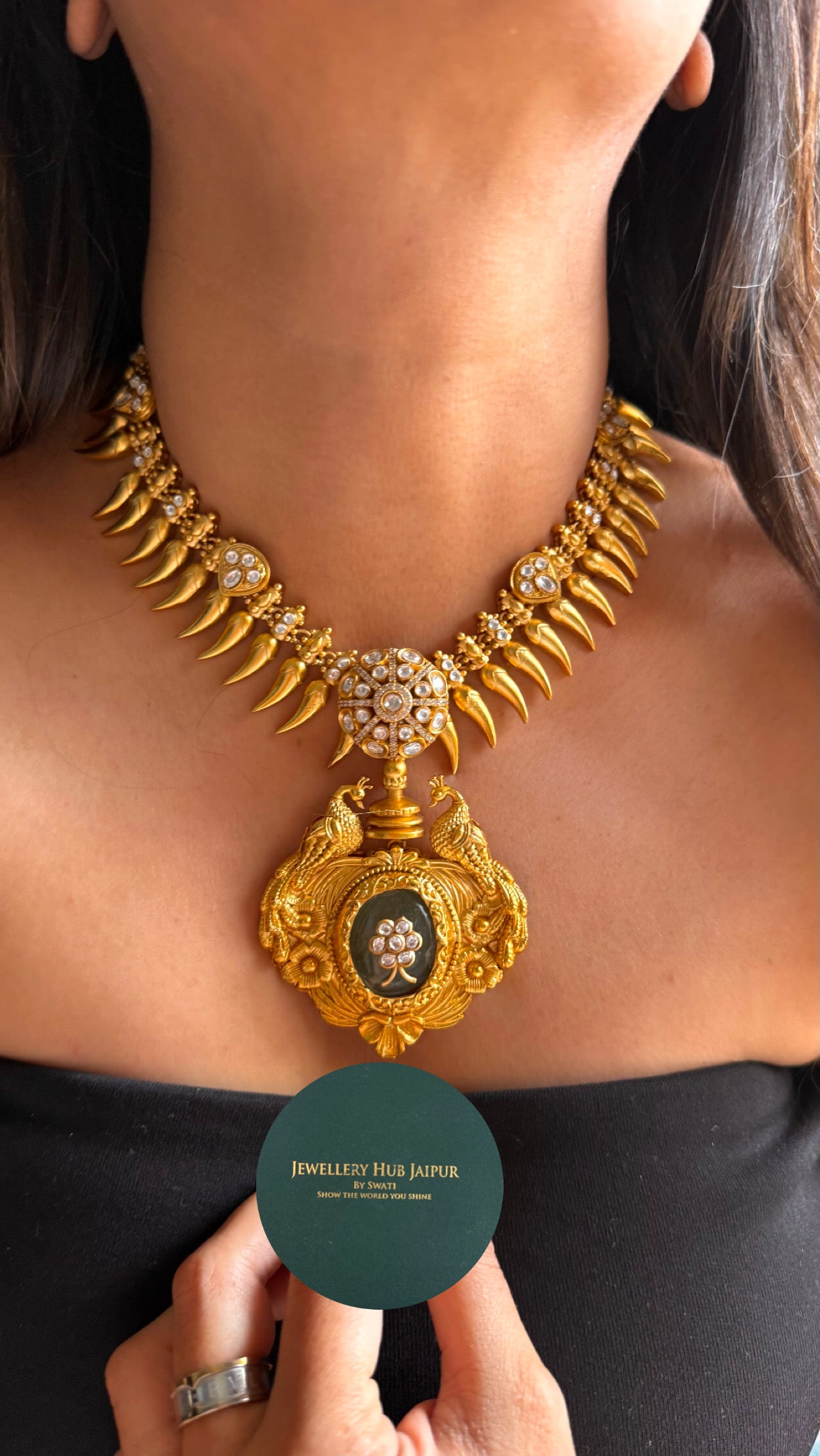 Swarna mayur kundan granite amrapali Necklace