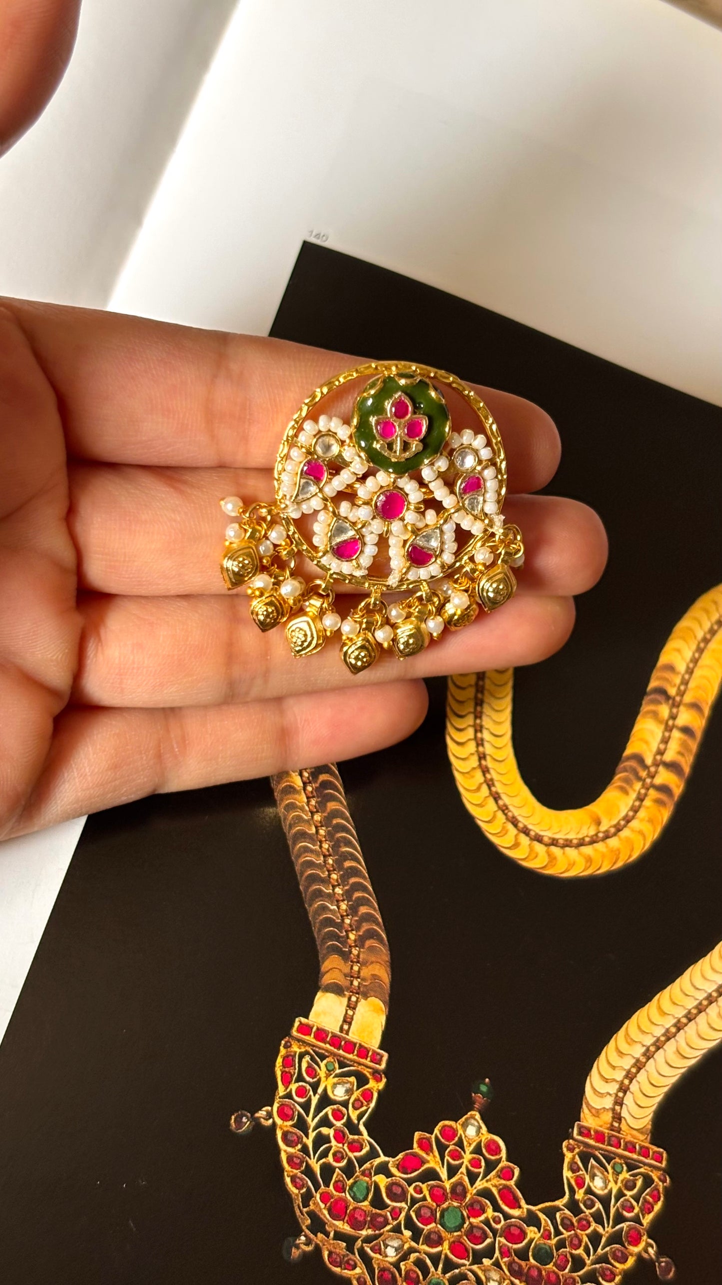 Ruby & emerald Rajwada adjustable ring