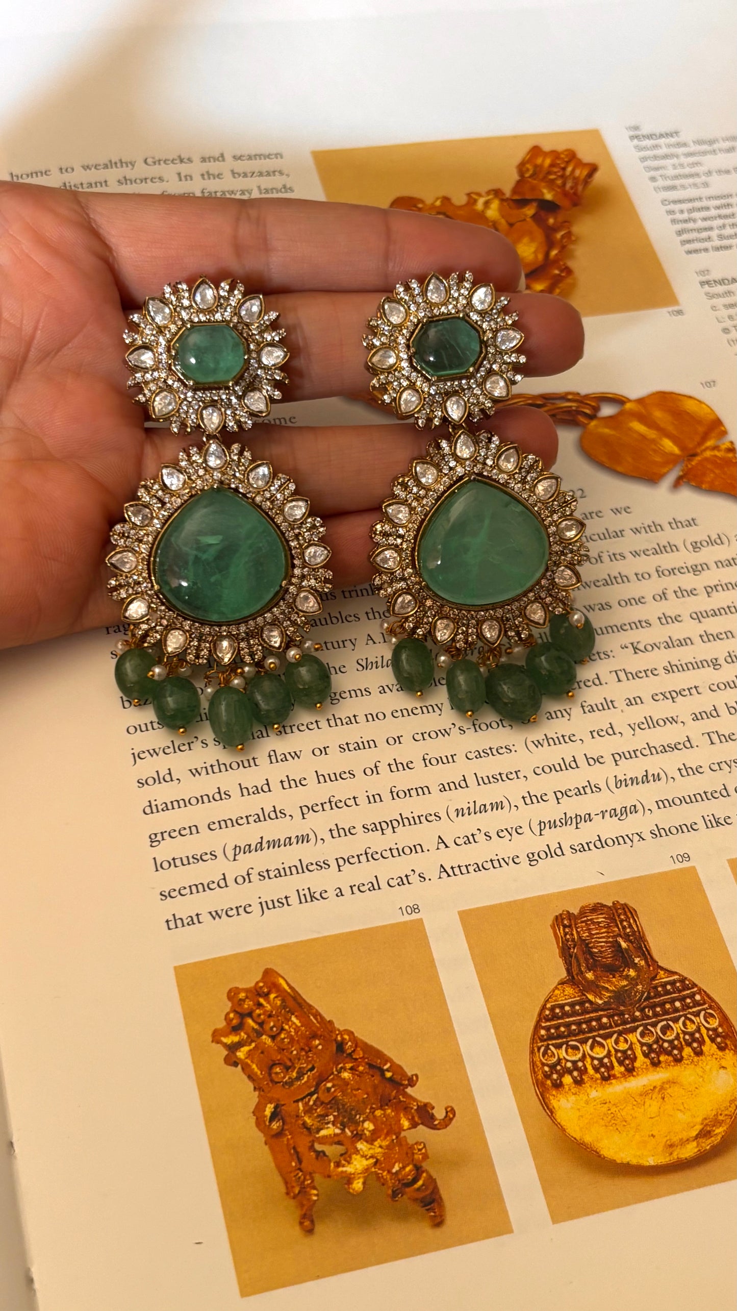 Mint doublet moissanite with drops earrings