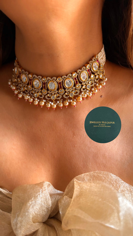 Heritage Ruby moissanite designer choker set
