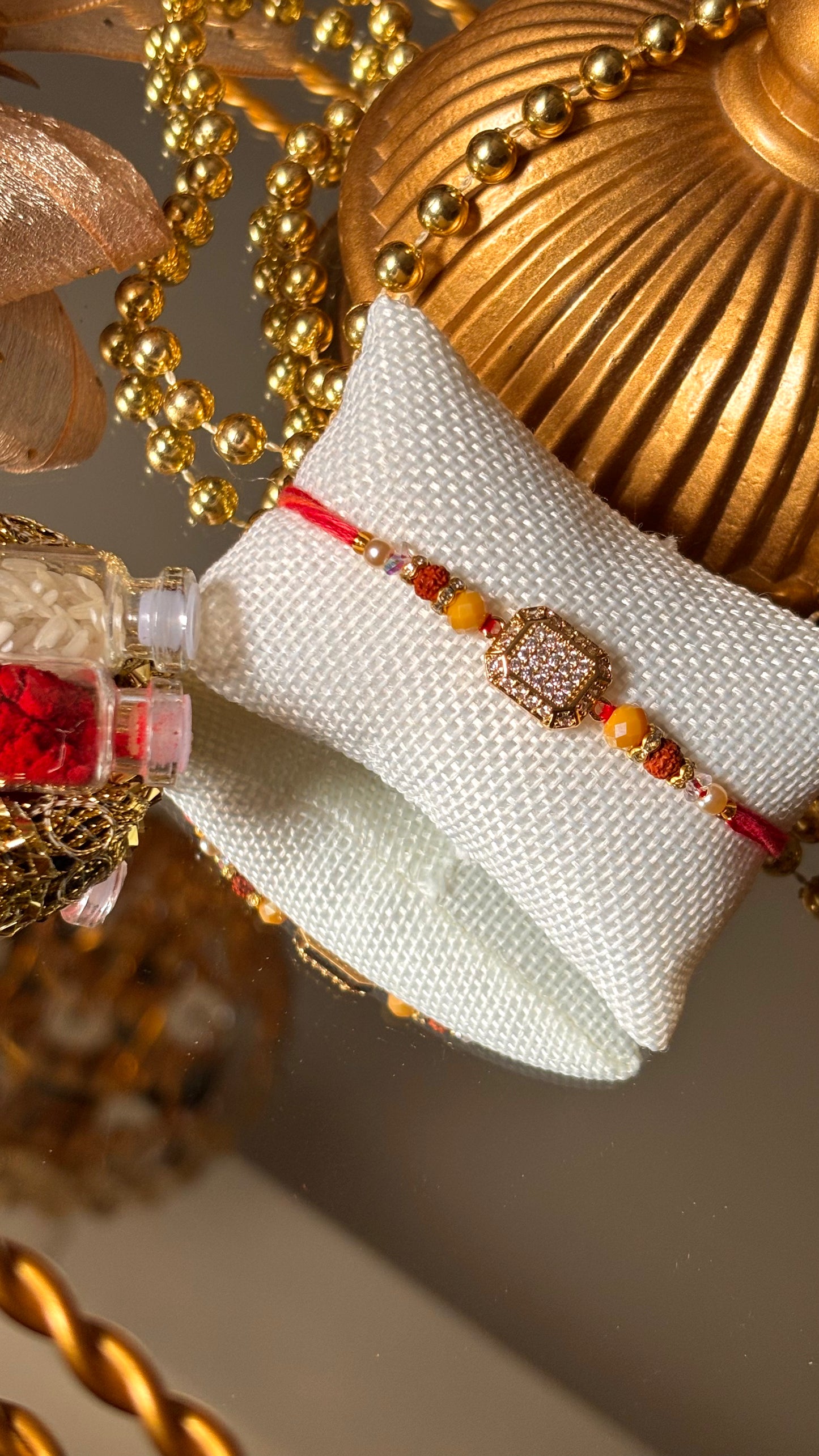 Cz diamond designer rakhi ( shipping will be extra )