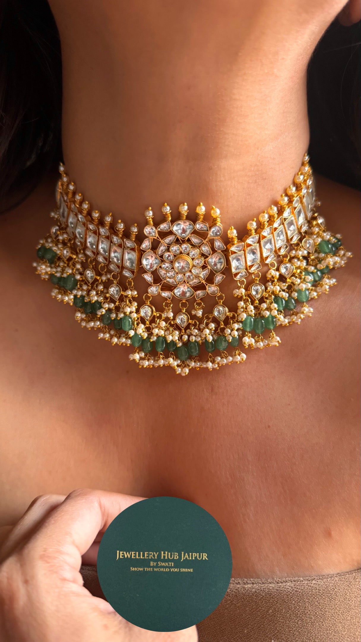 Floral designed paachi handmade Necklace