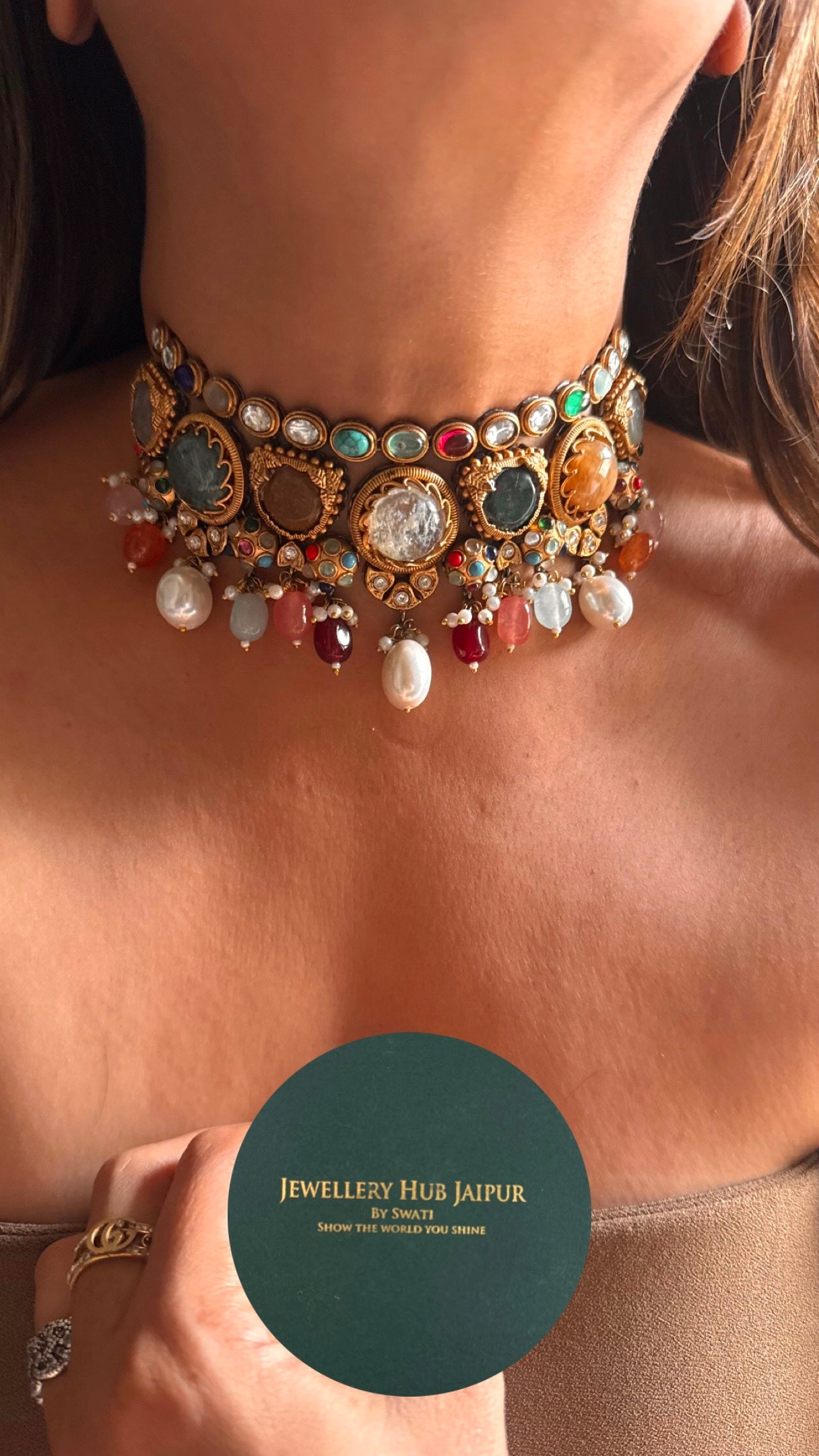 Sabyasachi inspired multicoloured choker necklace 1