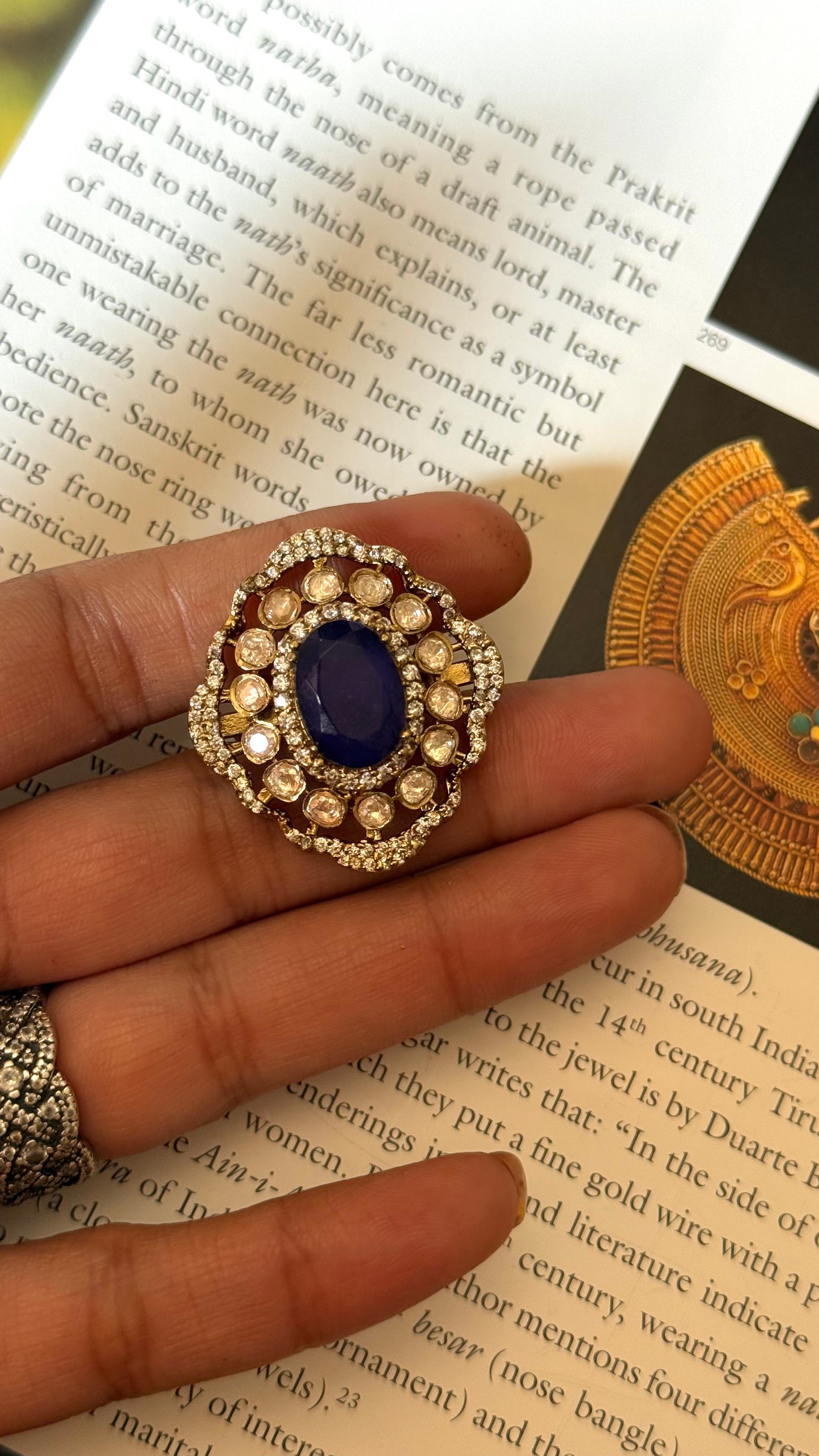 Sapphire real moissanite Ring