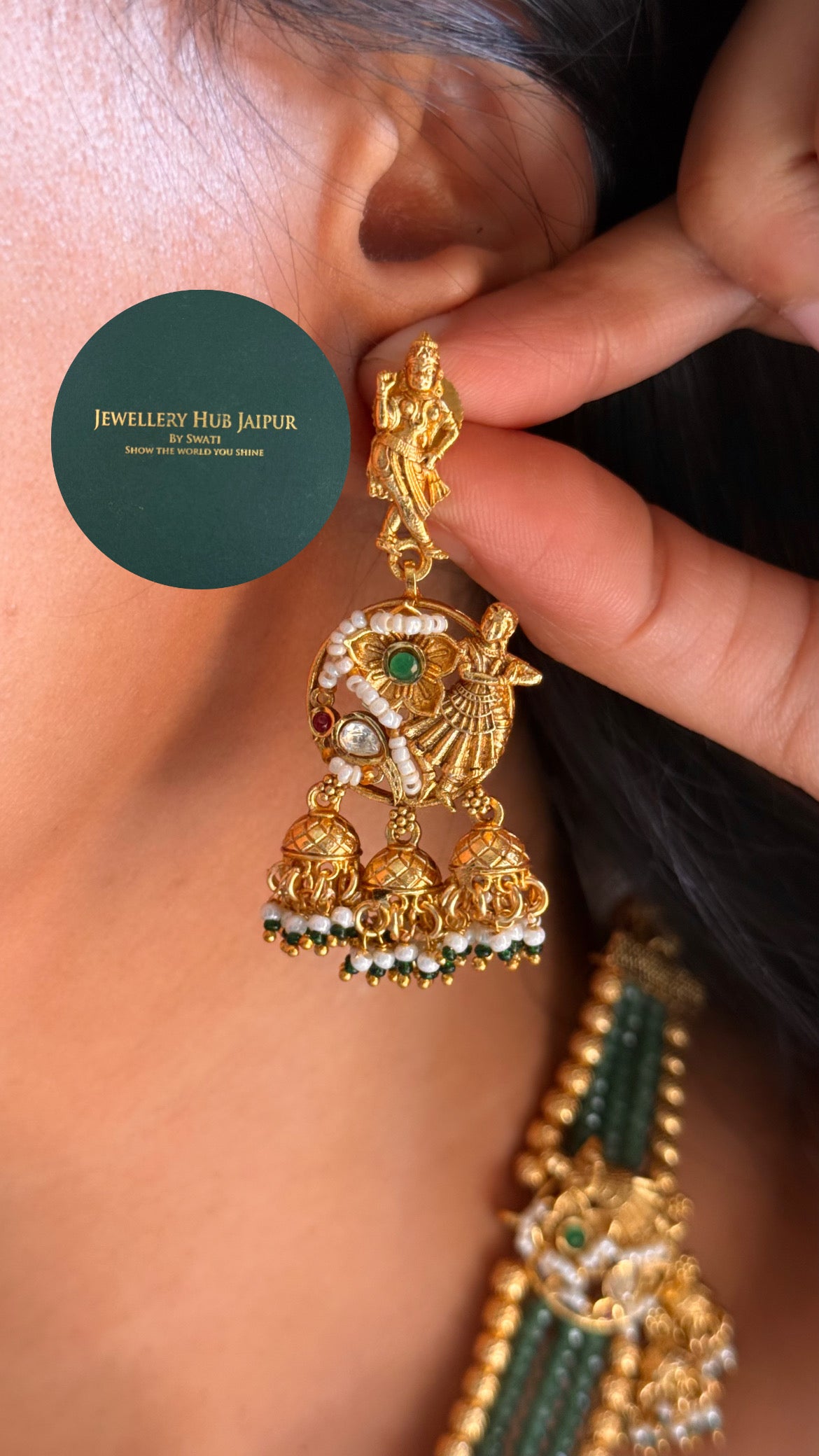 The Nritya (Dance) real moissanite Royal heritage Rajwada mid length set