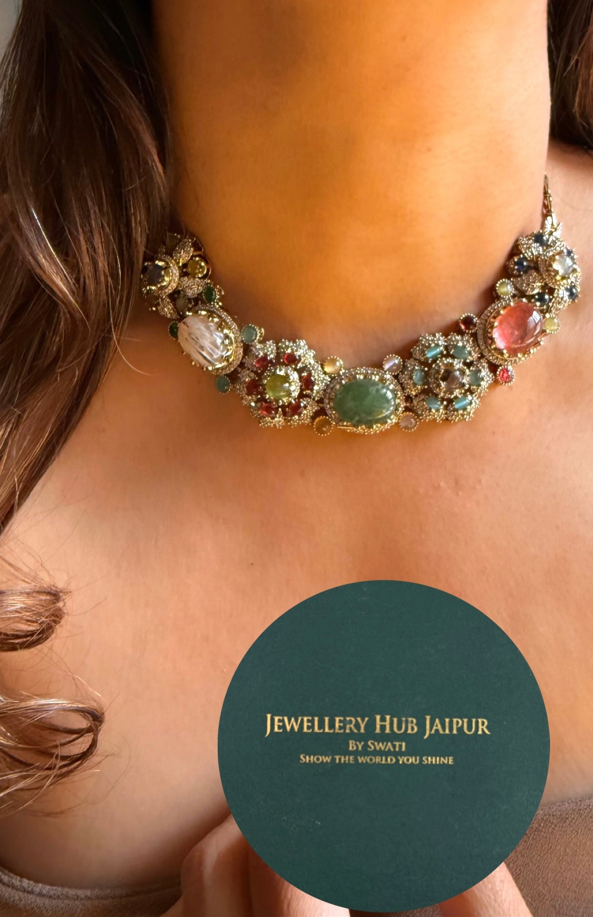 Sabyasachi inspired heritage real stone Necklace