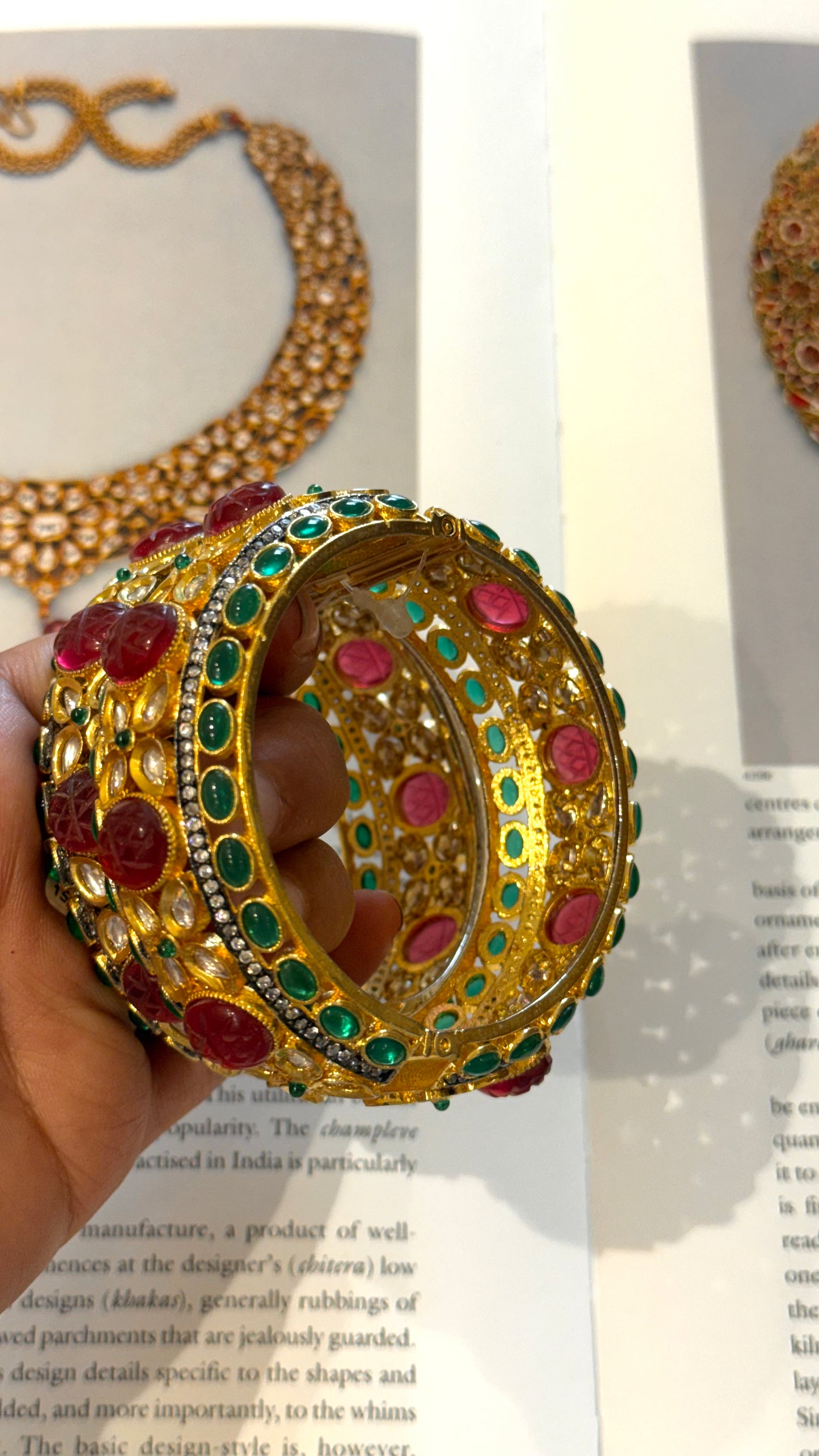 Ruby emerald real stones nakashi bangles
