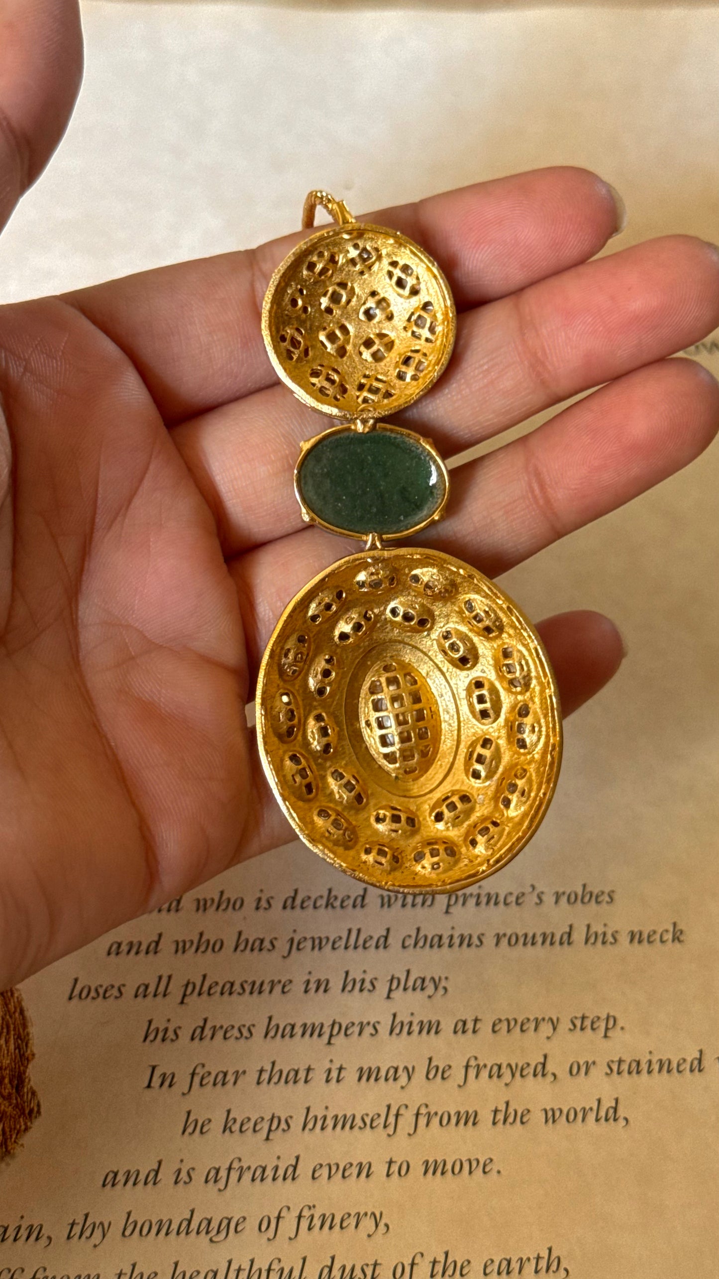 Emerald meenakari polki maangtika
