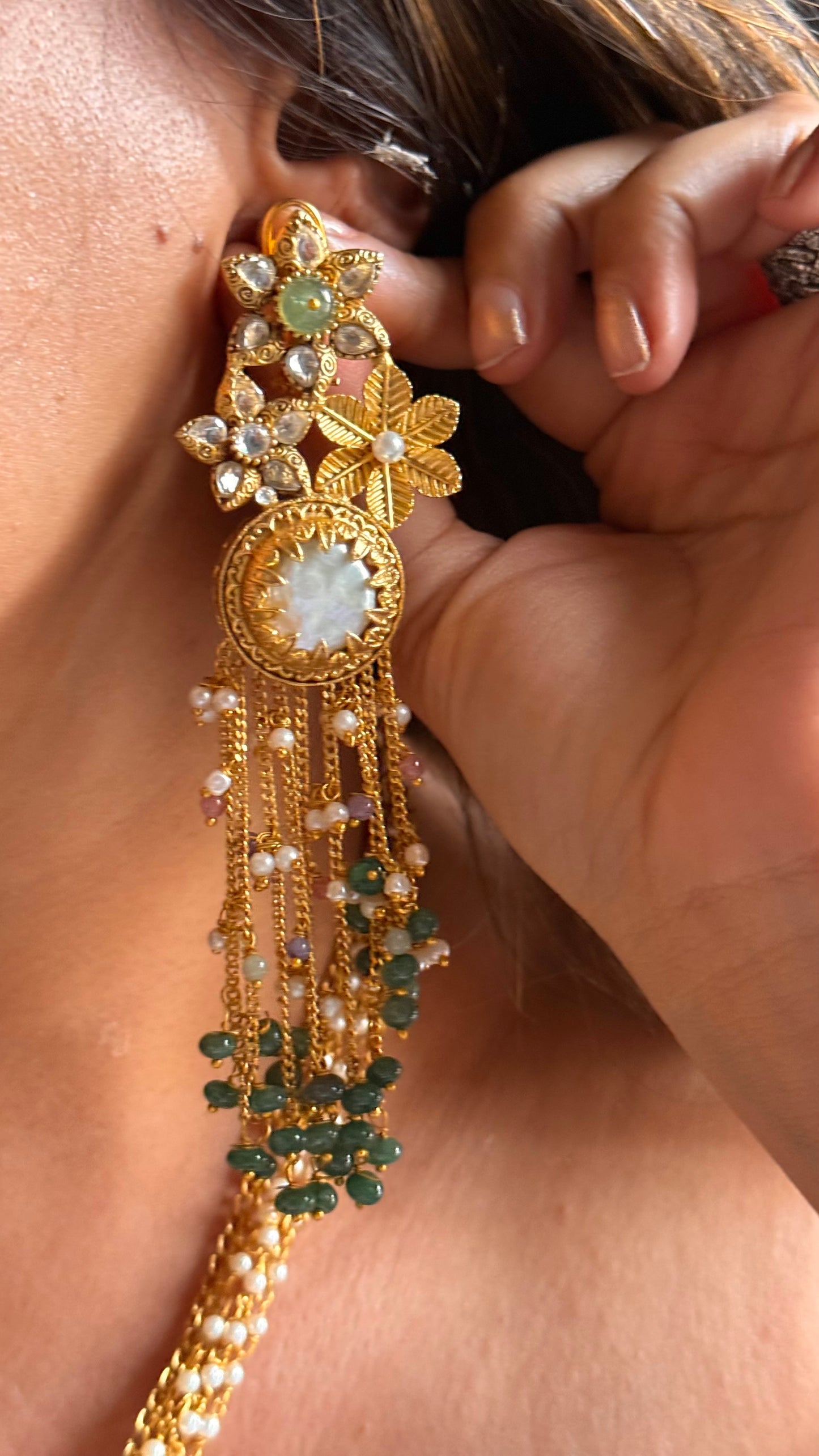 Amrapali inspired with mint the royal pendant Necklace set