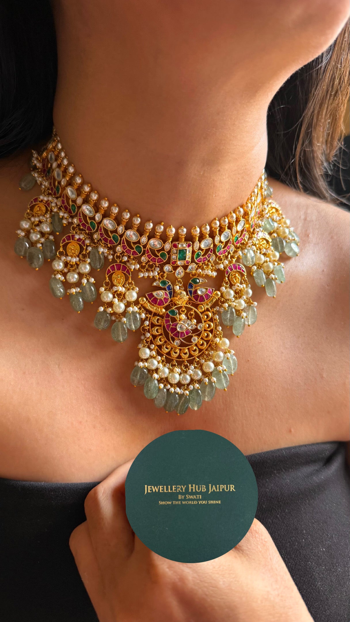 Heritage paachi kundan swarn Necklace