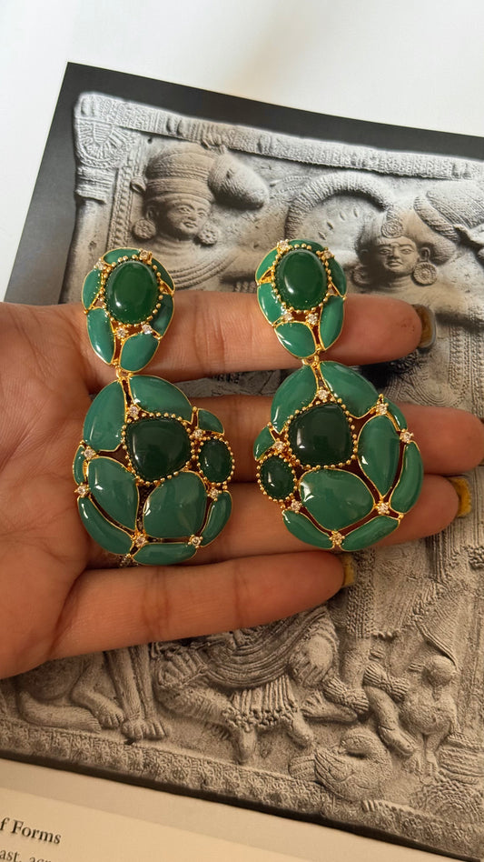 Emerald cocktail earrings