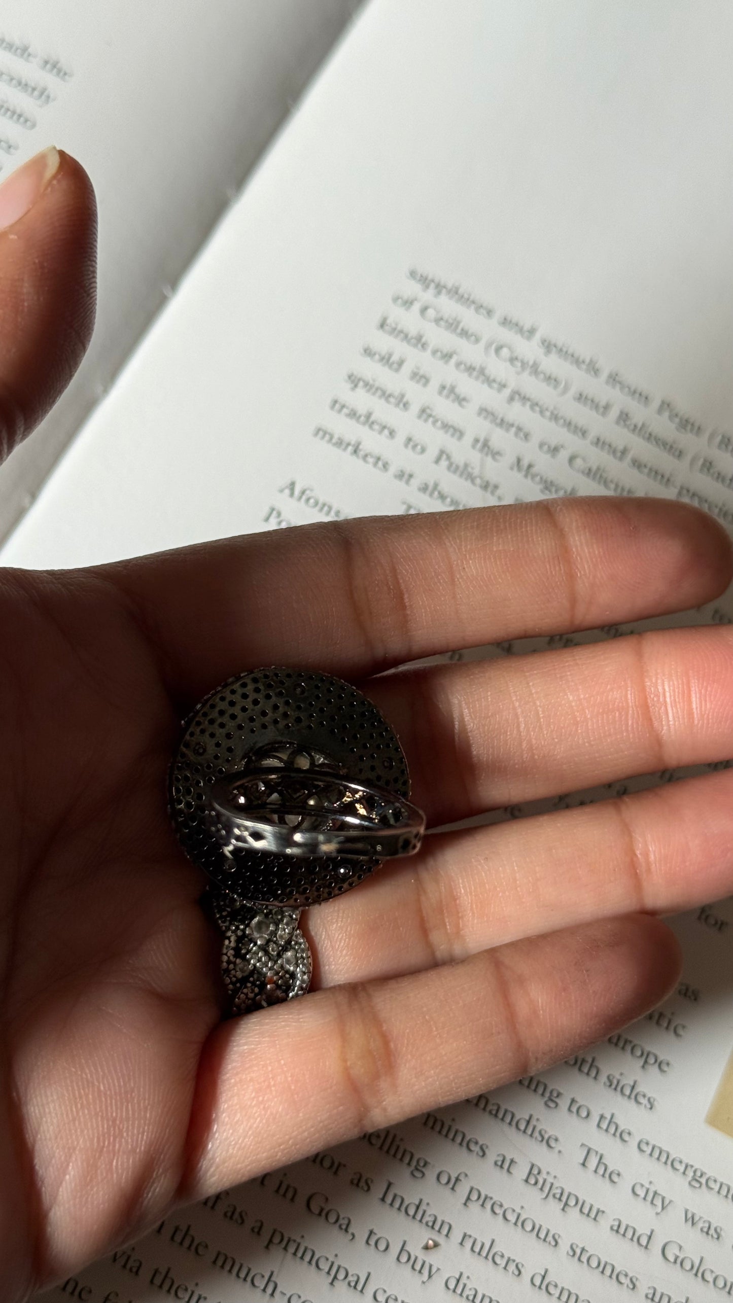 Emerald star designed cocktail adjustable Ring