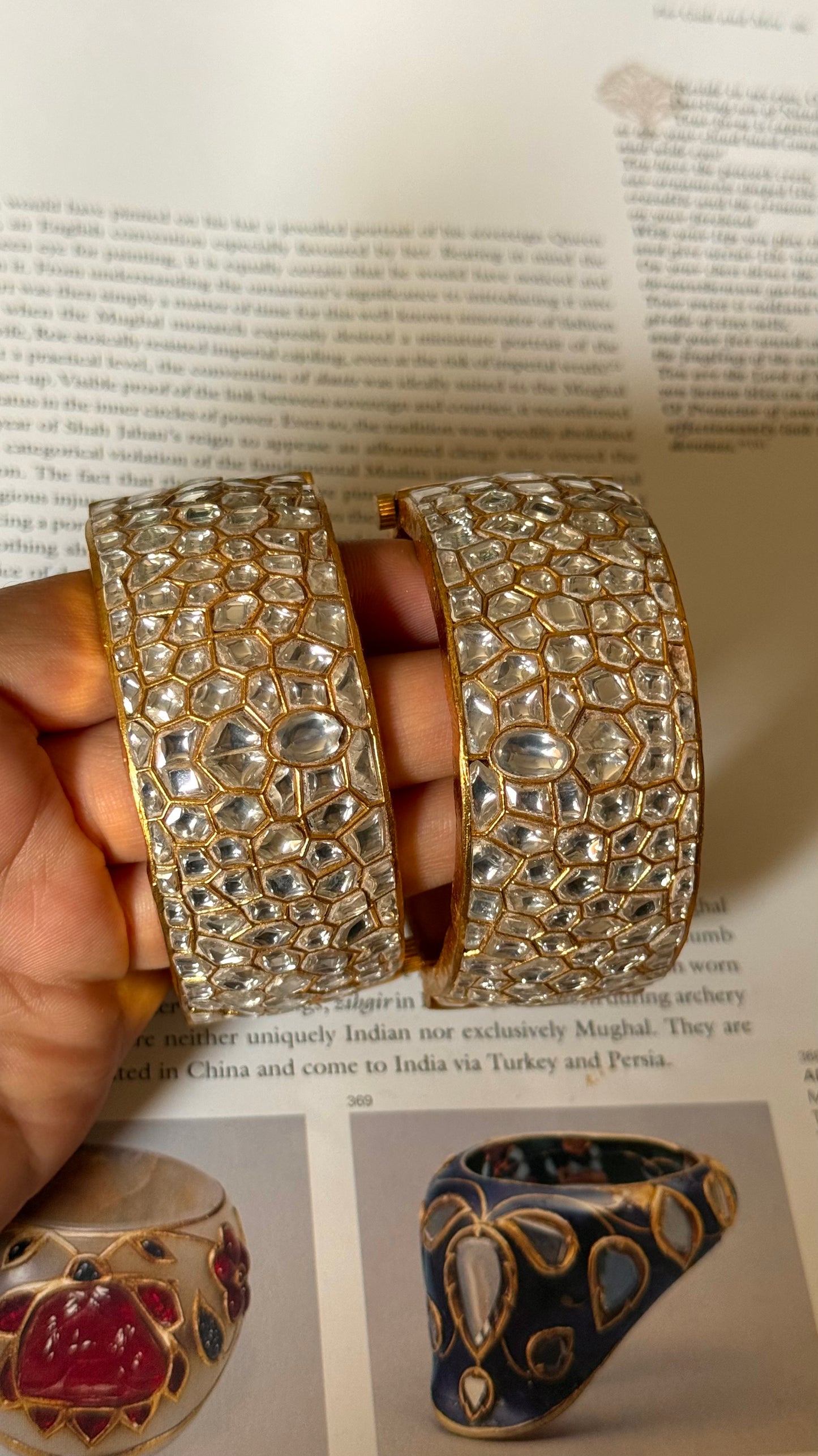 Paachi Kundan polki bangles