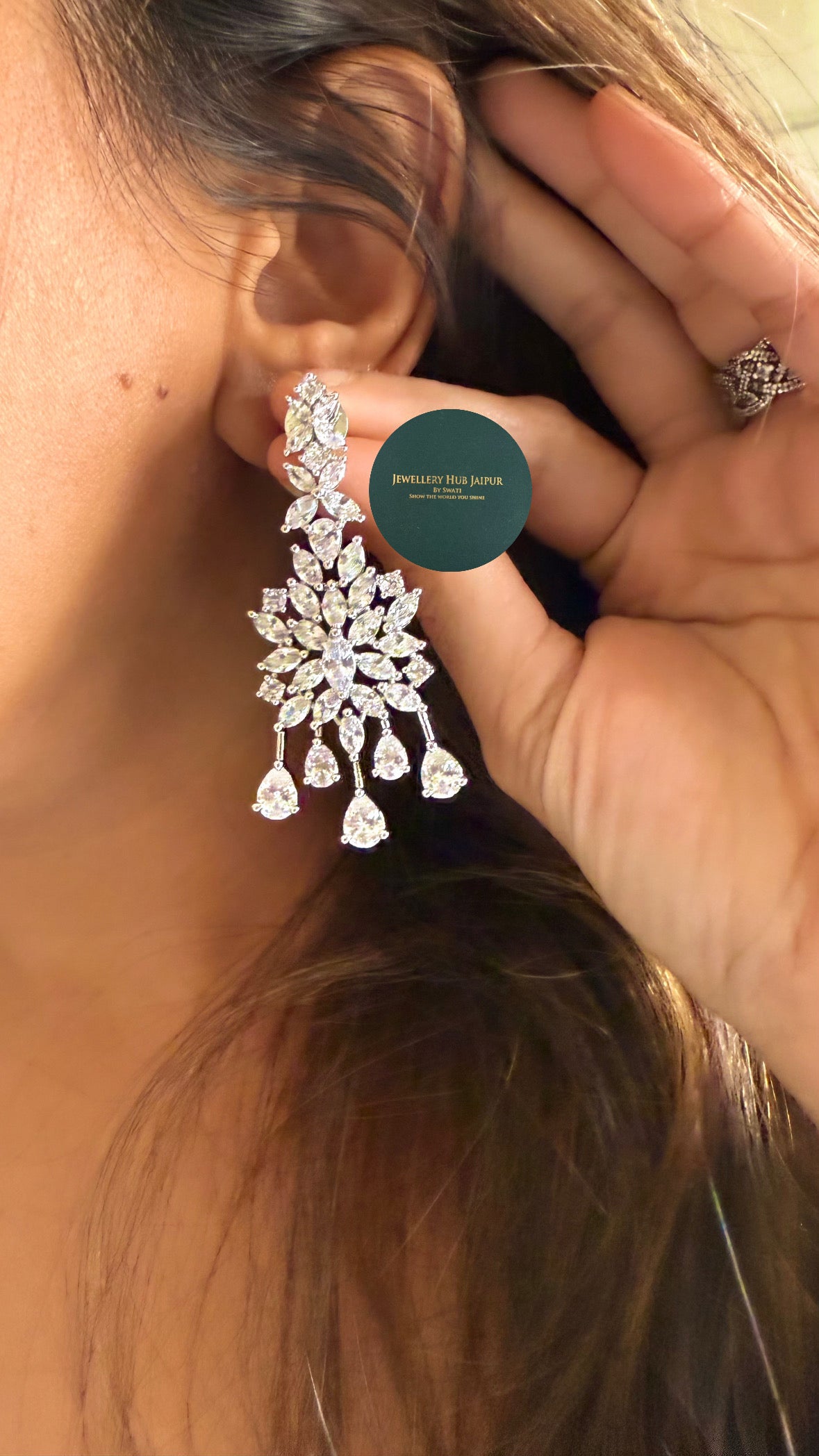 Surbhi Triple layer flower diamond necklace