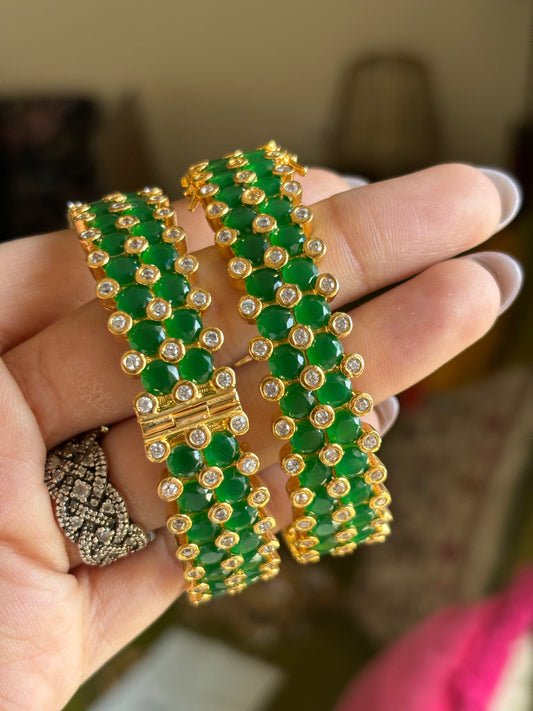 Emerald openable bangles