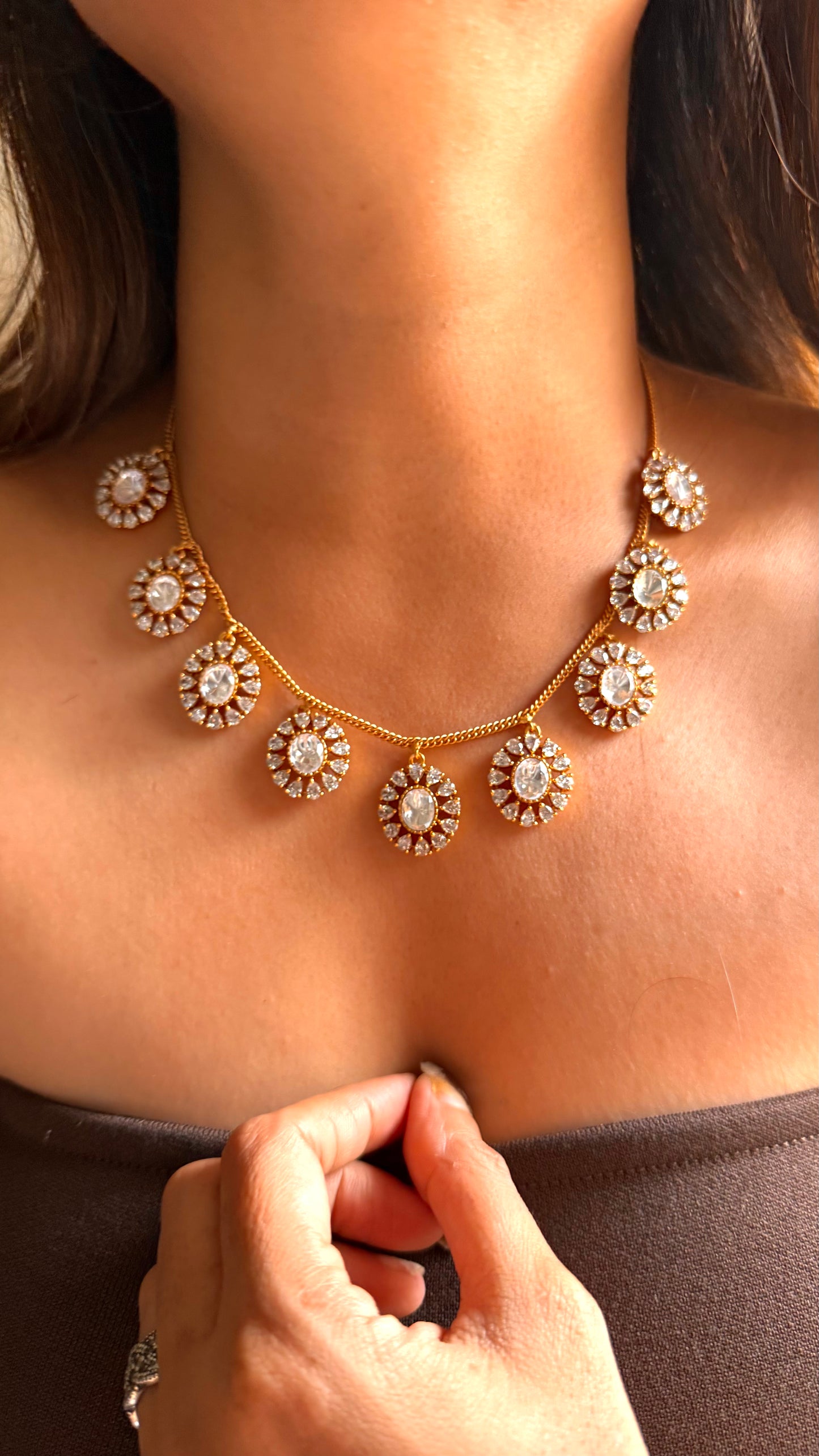 Moissanite floral minimal set