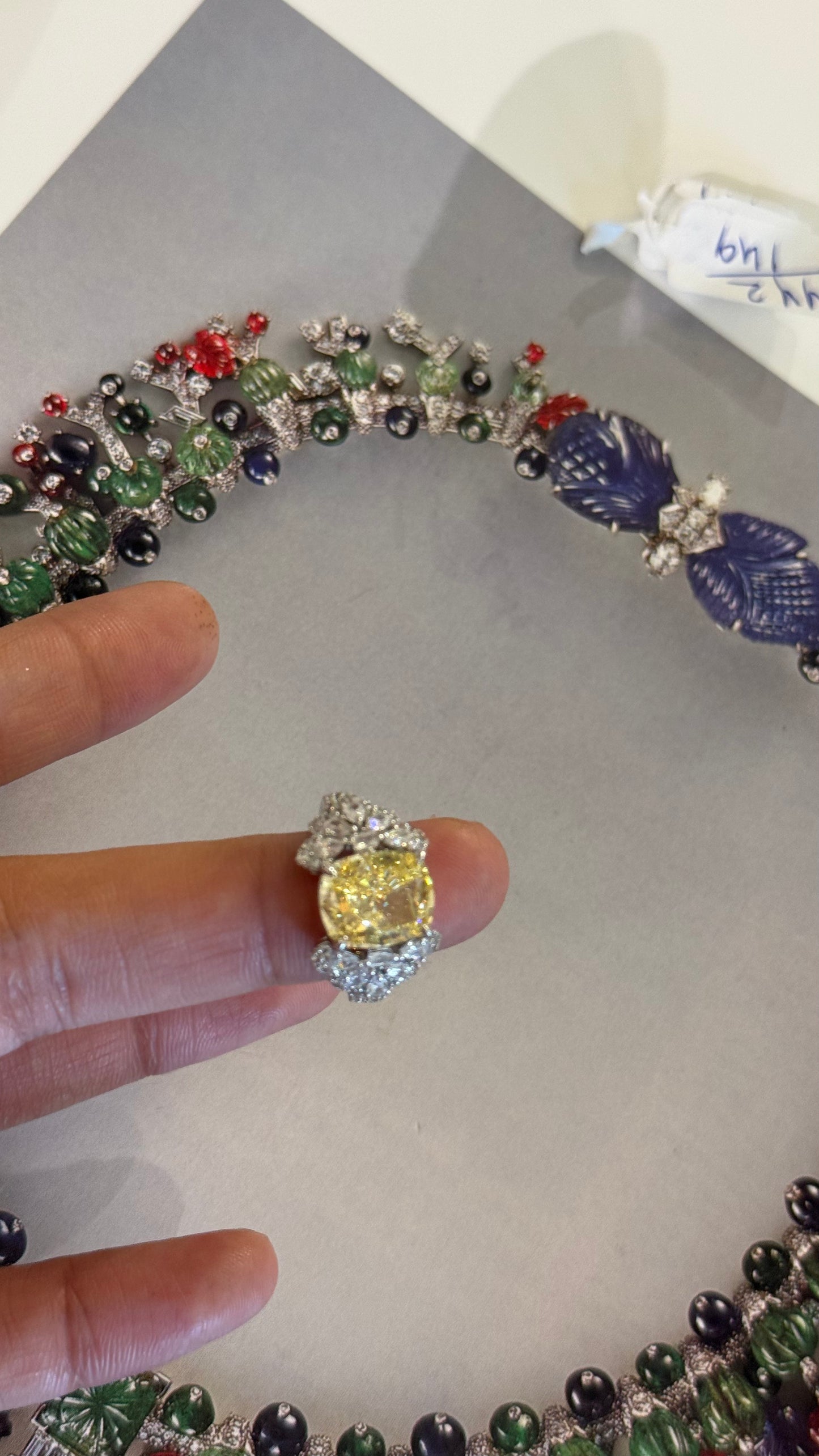 Cotrine Cz diamond cocktail ring