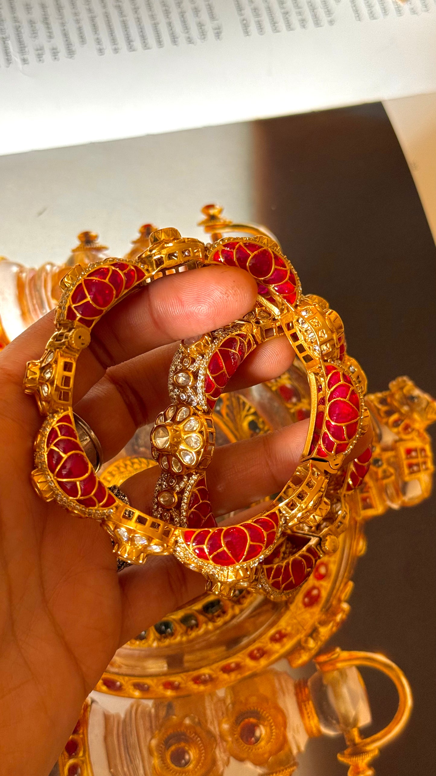 Takkar work bangdi style peeli polki designer bangles