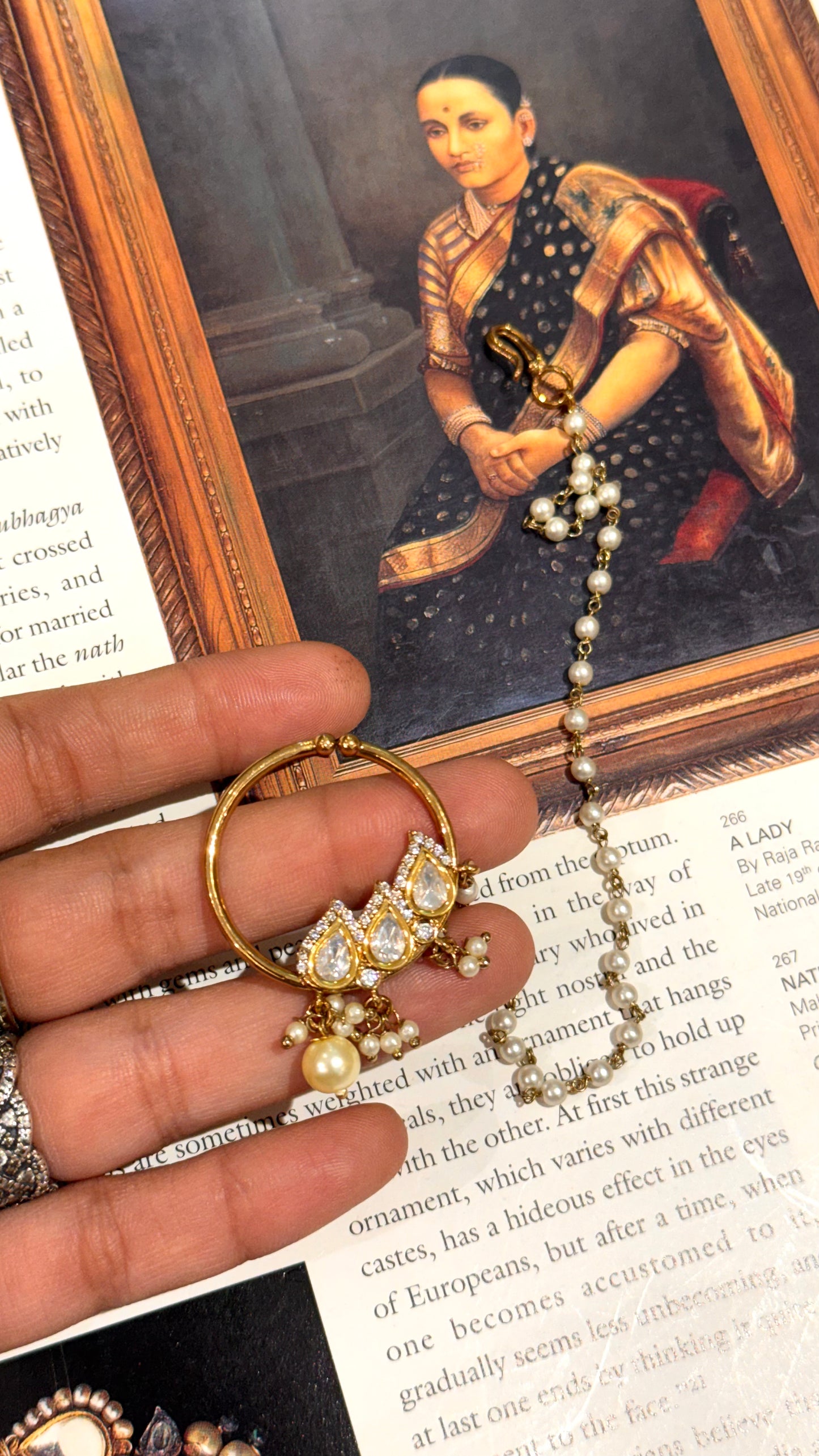 Drop shape polki victorian nath