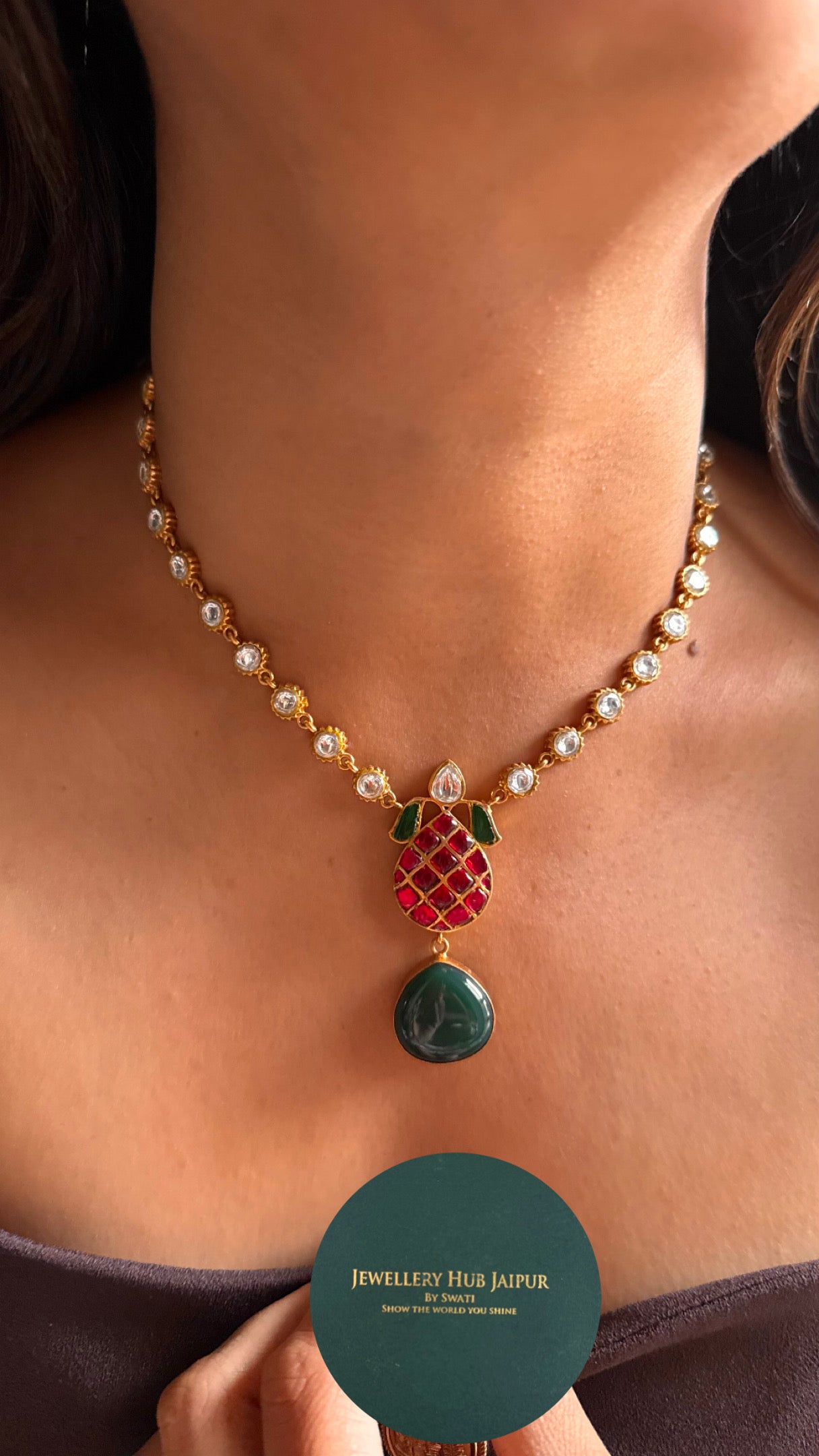 Emerald designer Amrapali minimal set