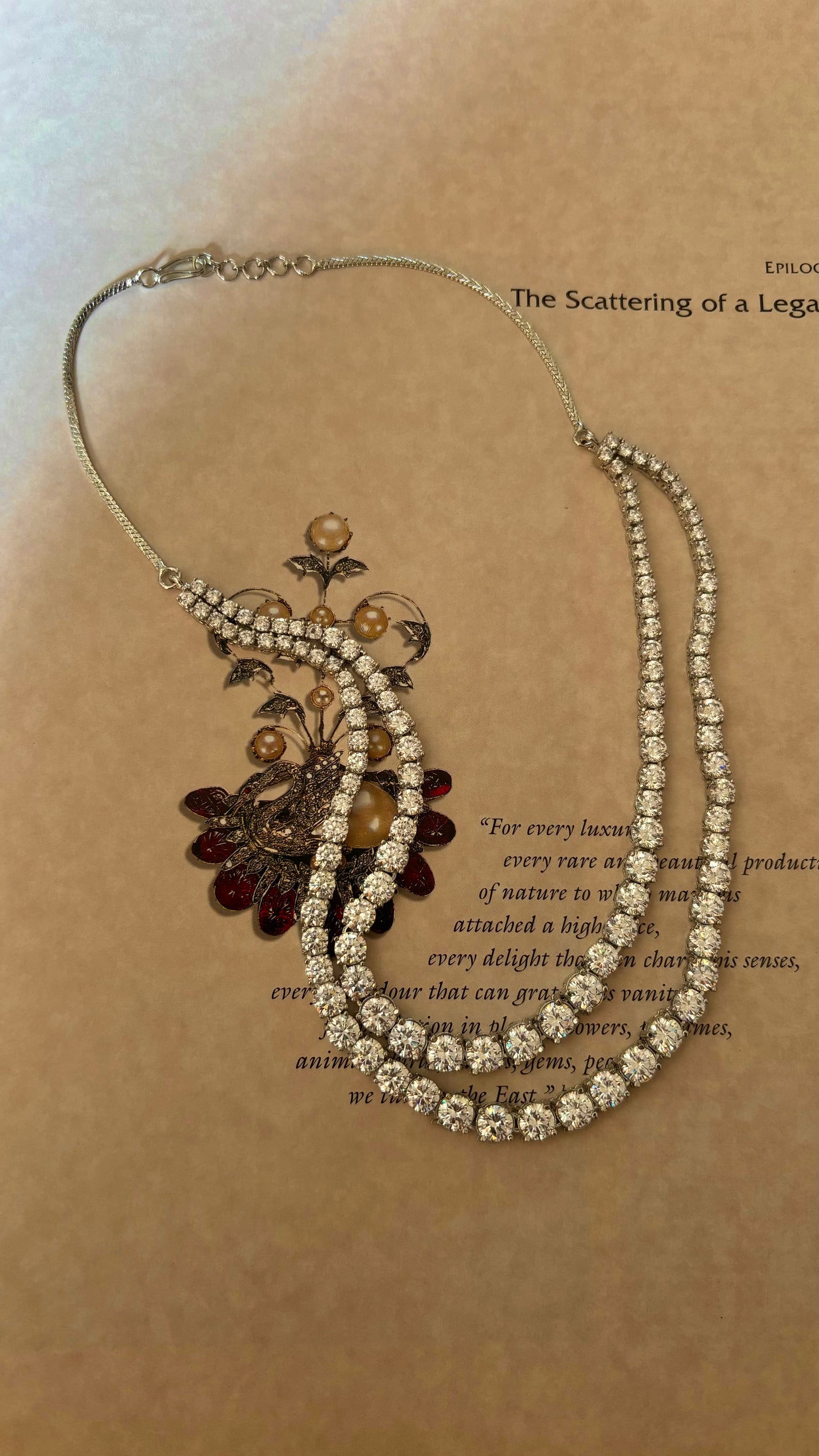 Dual layered diamond necklace