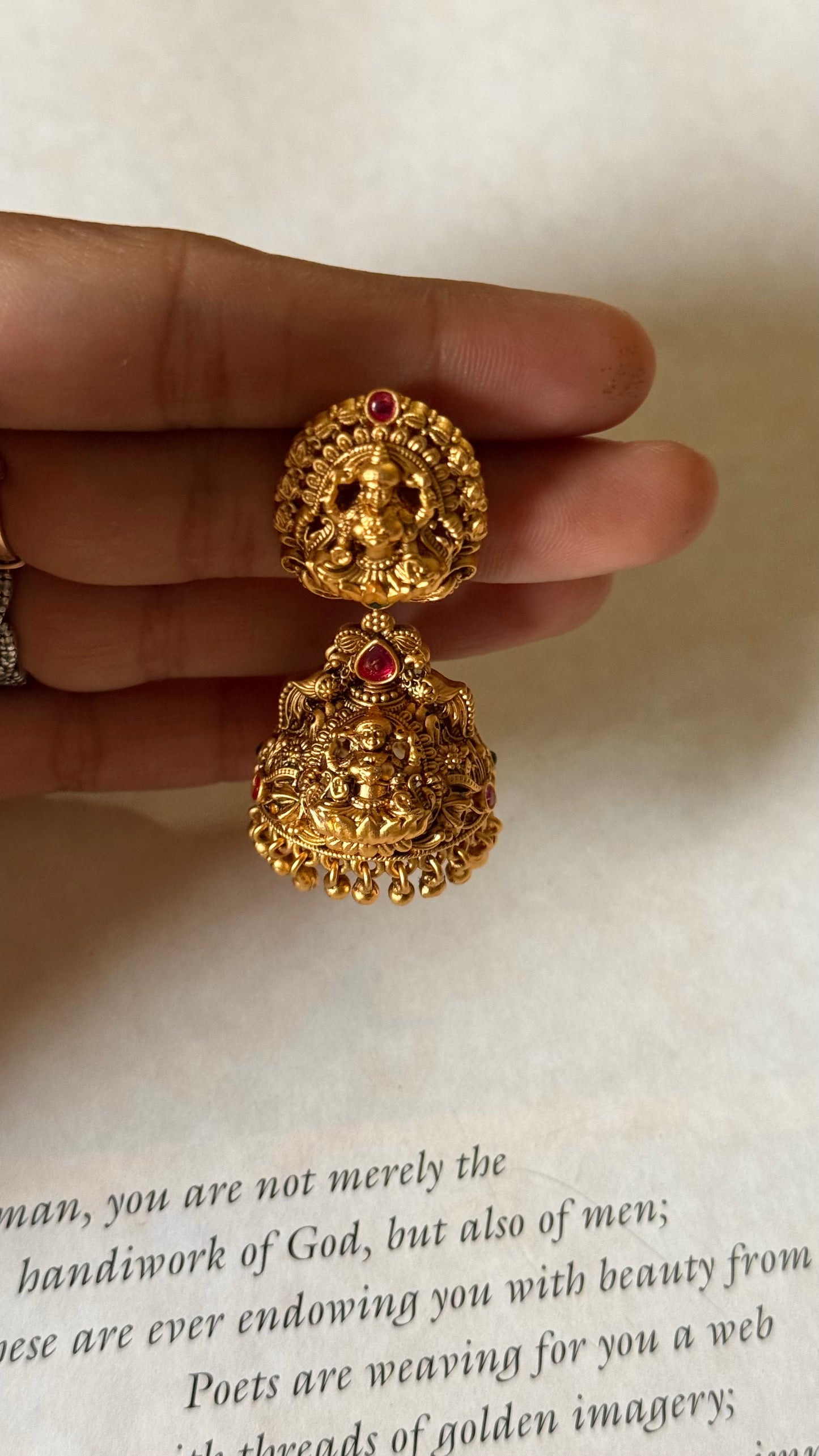 Goddess laxmi rani pink jhumke