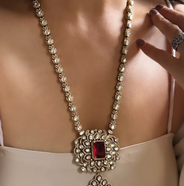 Ruby Moissanite heritage necklace