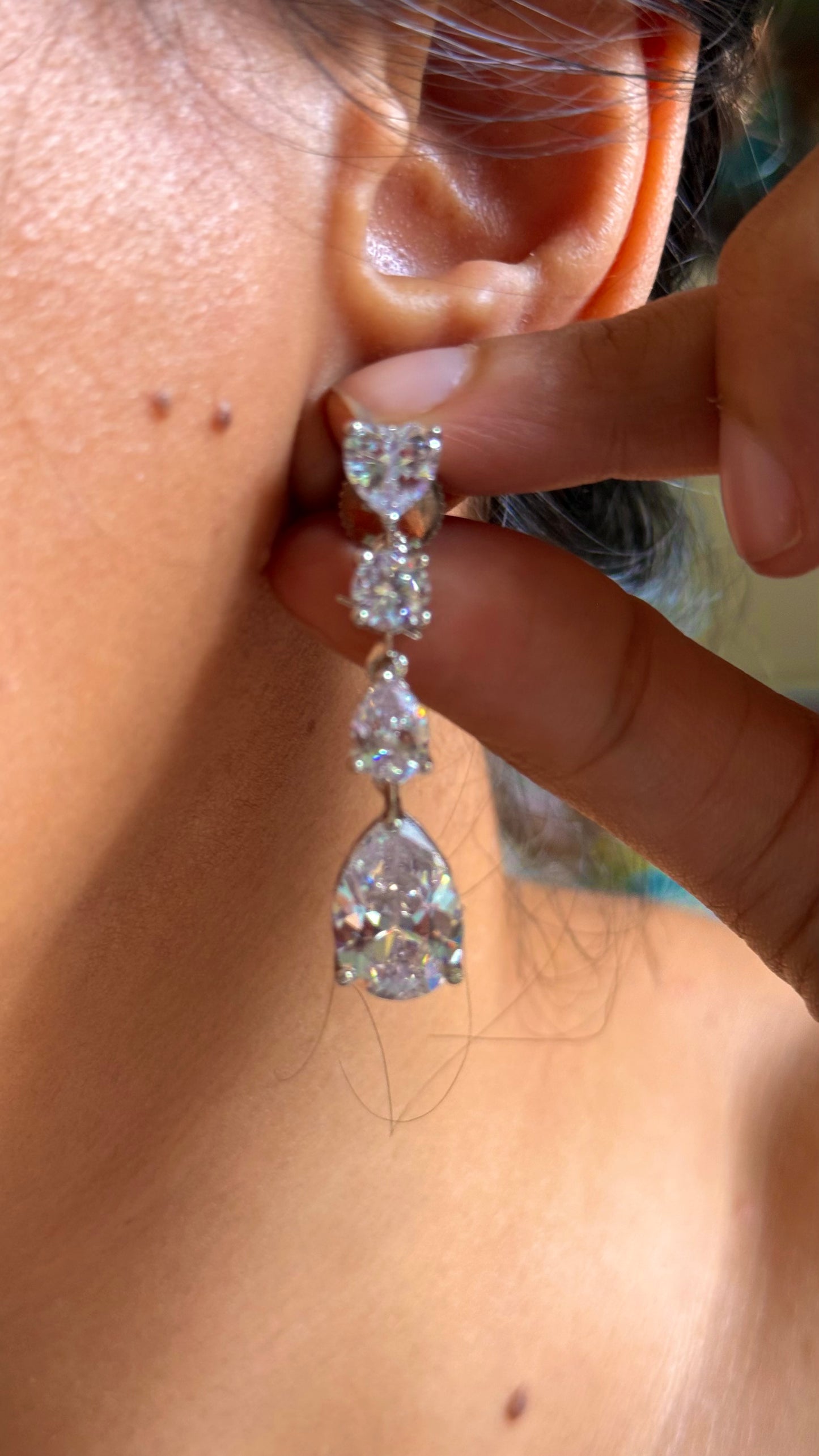 Cz celeste diamond cocktail Necklace