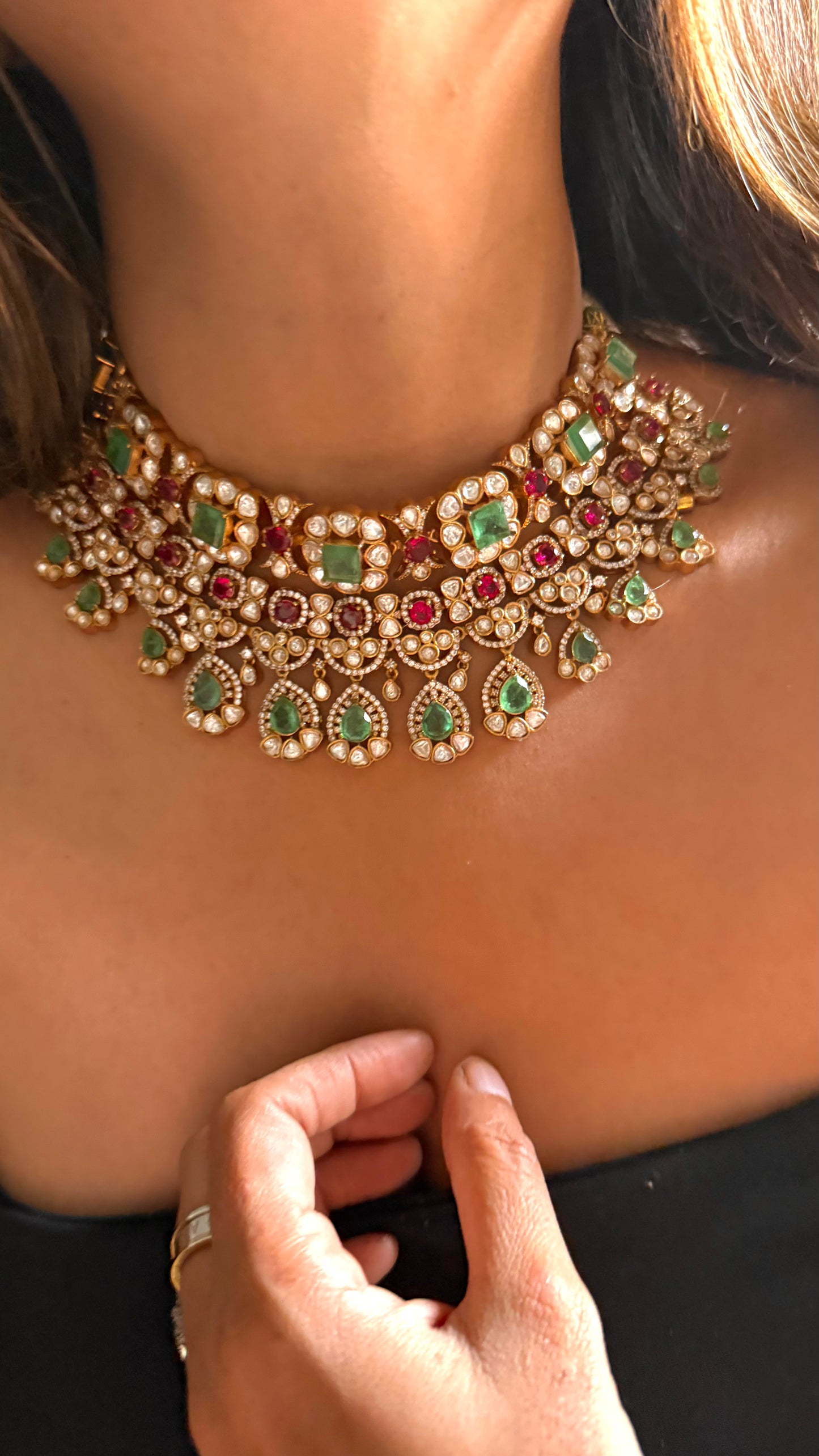 Ruby & Mint designer polki choker