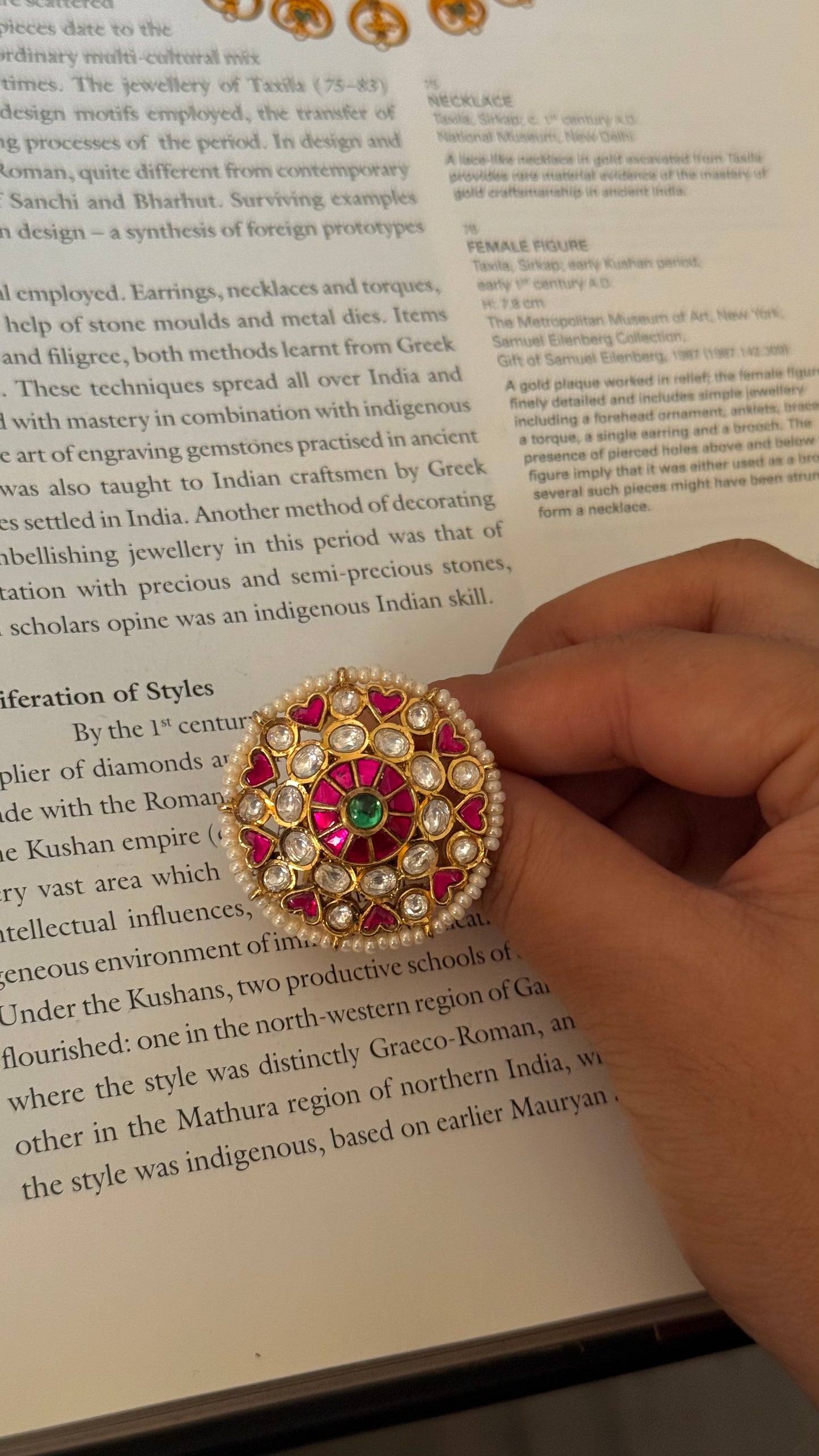 Rubby paachi kundan heritage ring