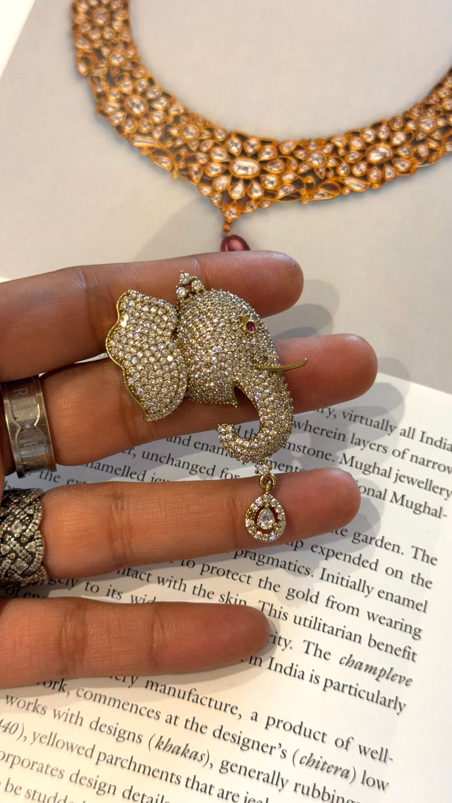 Gaj designer cz diamond brooch