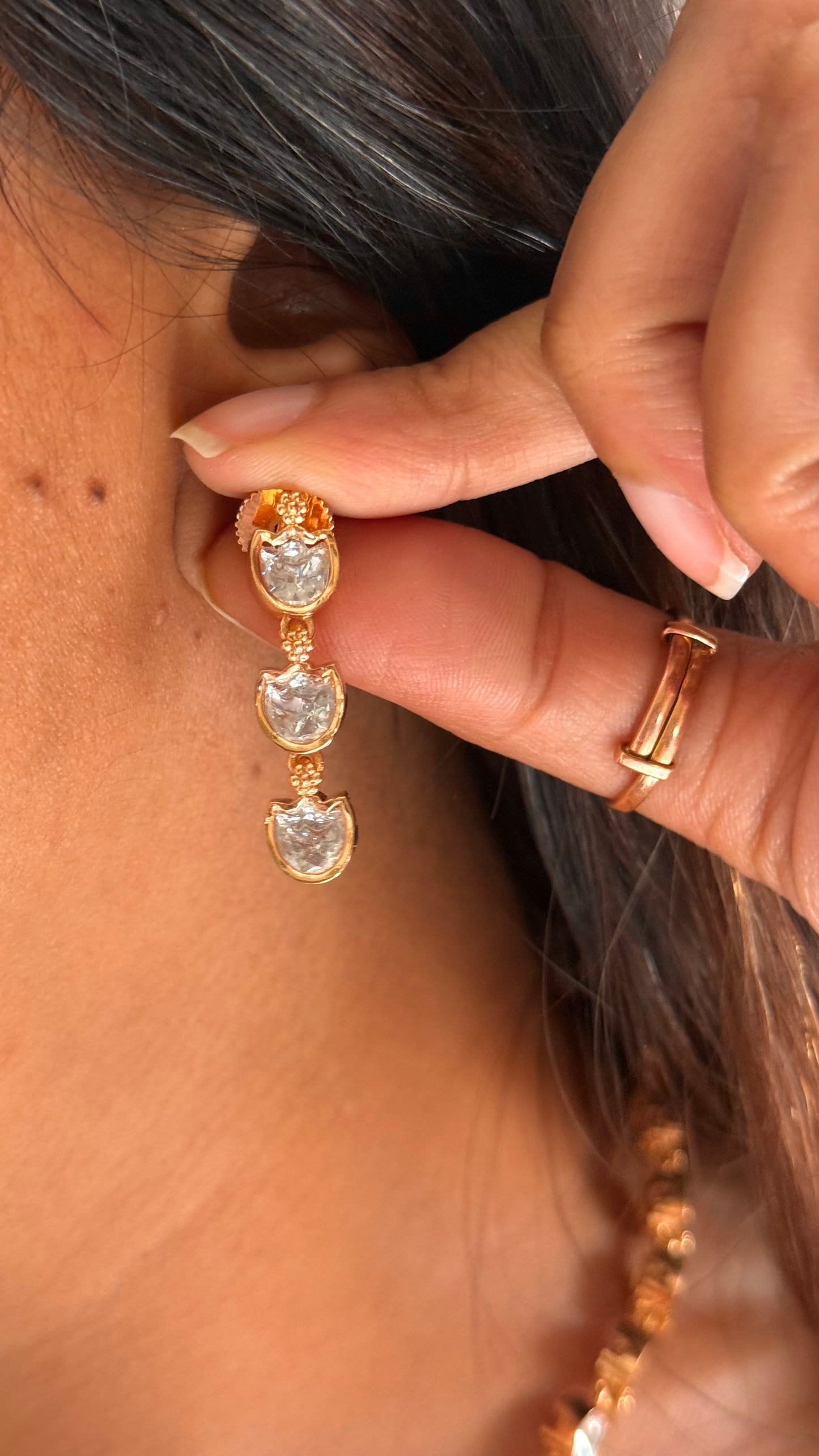 MInimal polki necklace