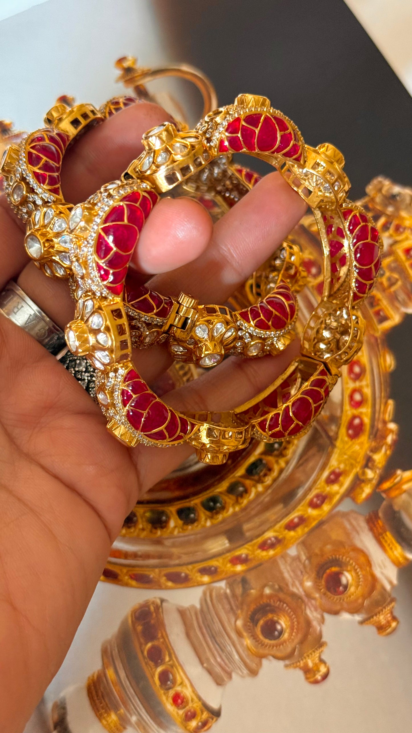 Takkar work bangdi style peeli polki designer bangles