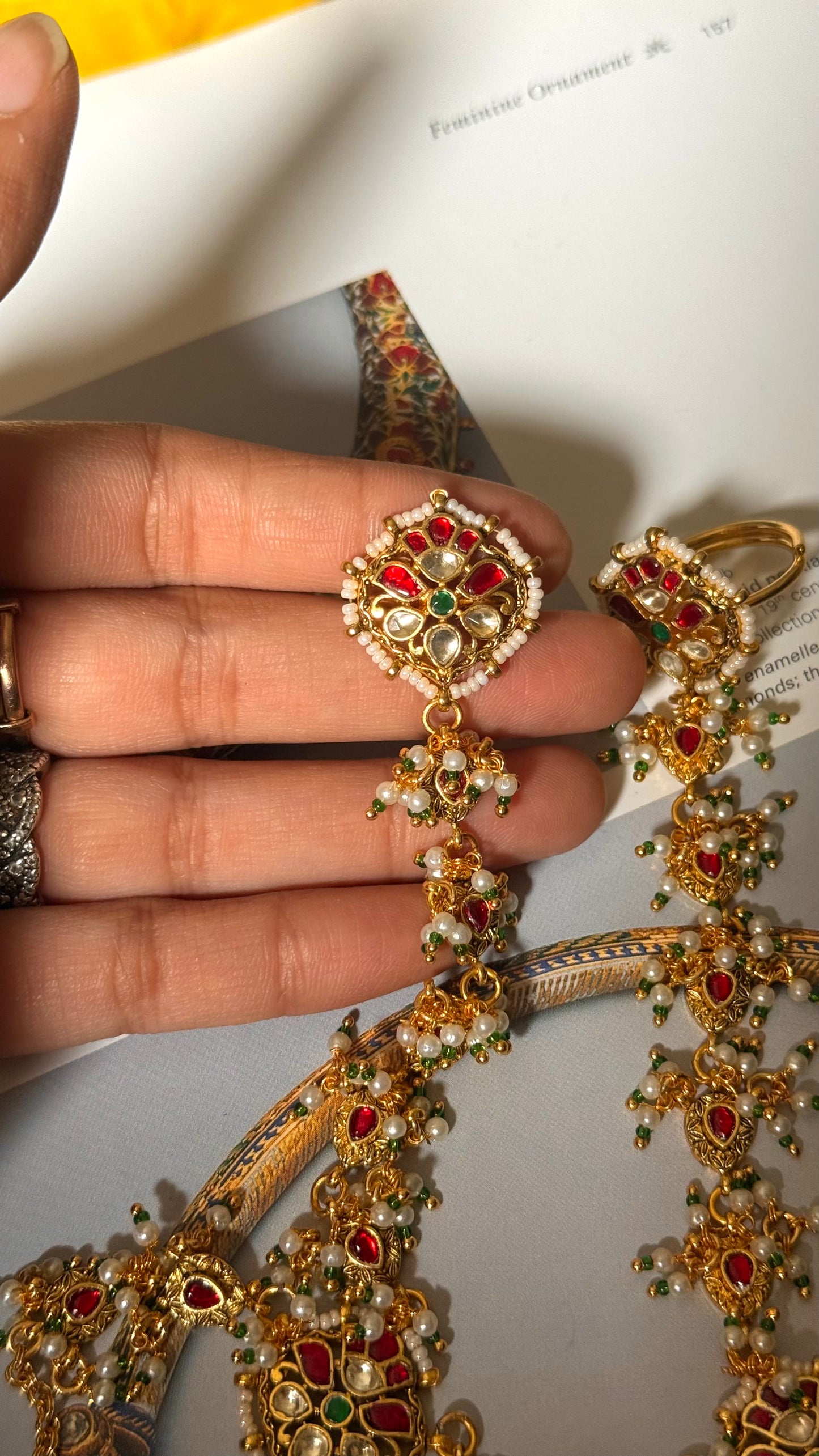 Heritage paachi handmade haathphool