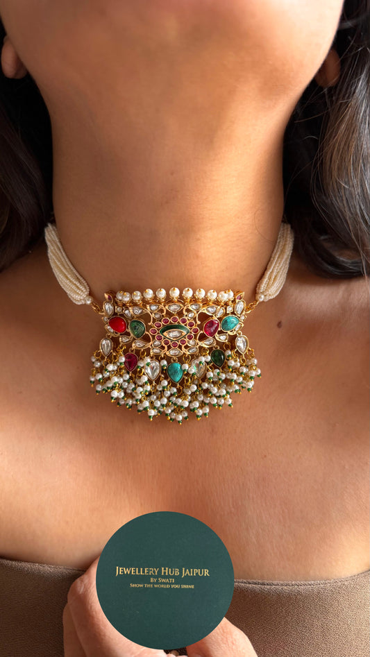 Minimalist multicoloured choker necklace