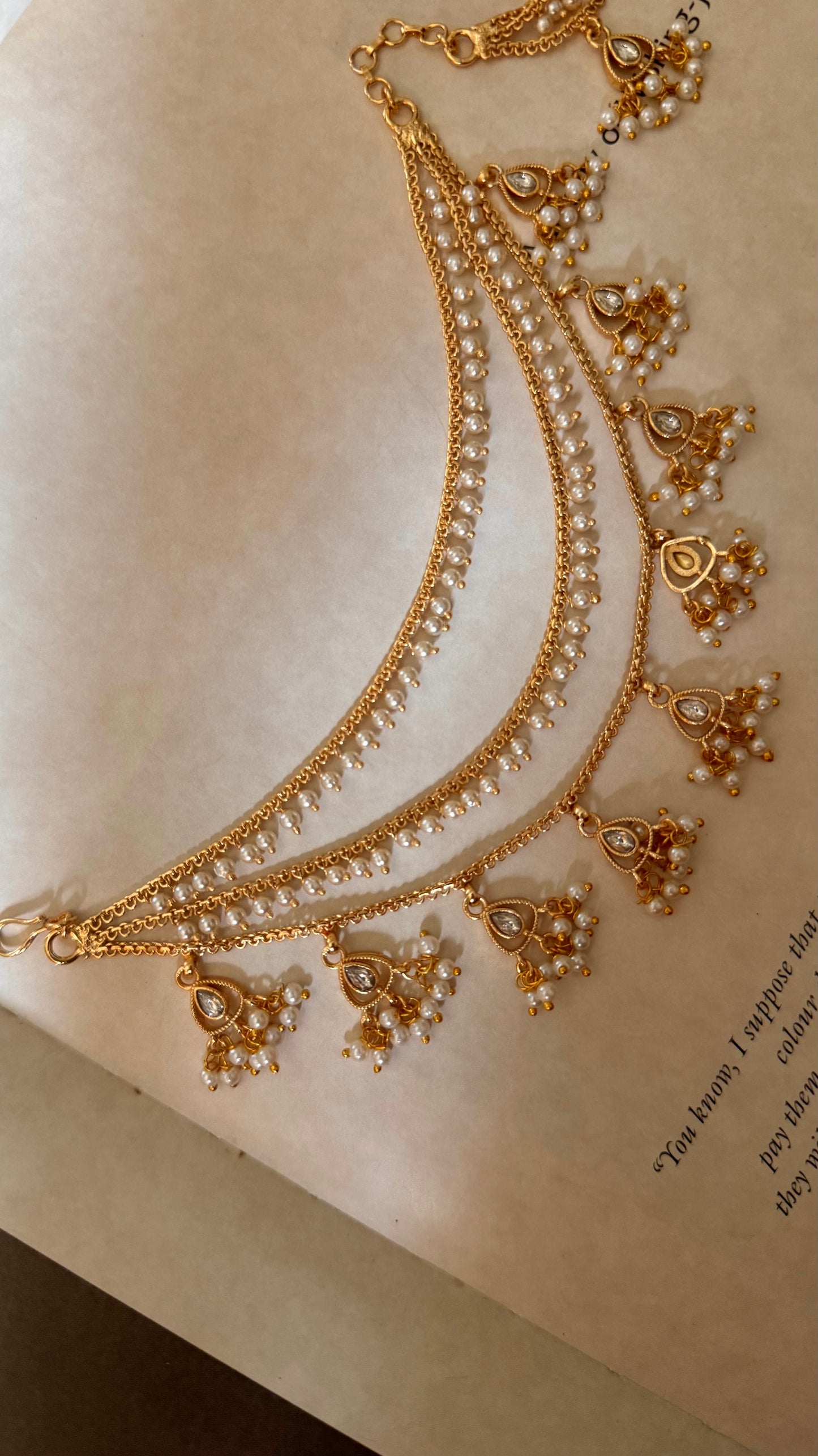 Three layer moissanite ear chains