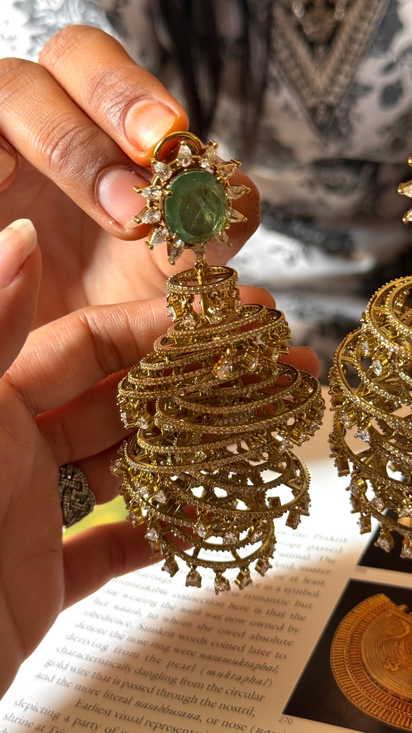 Mint rain drop designer cocktail danglers