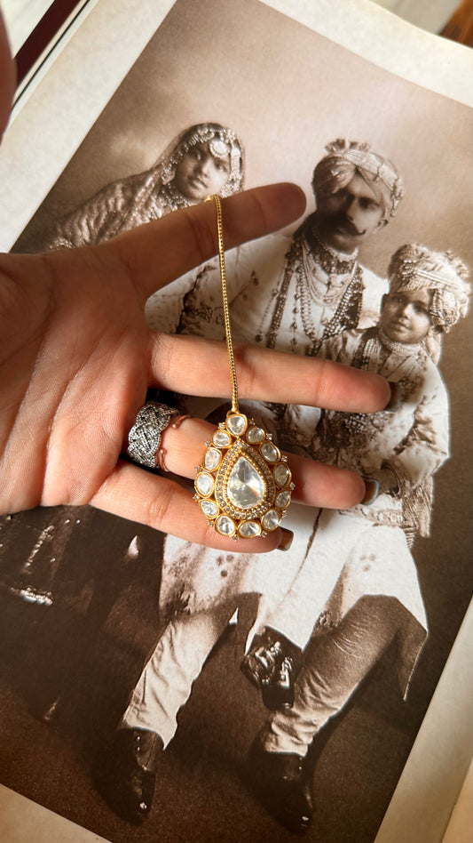 Moissanite maangtika