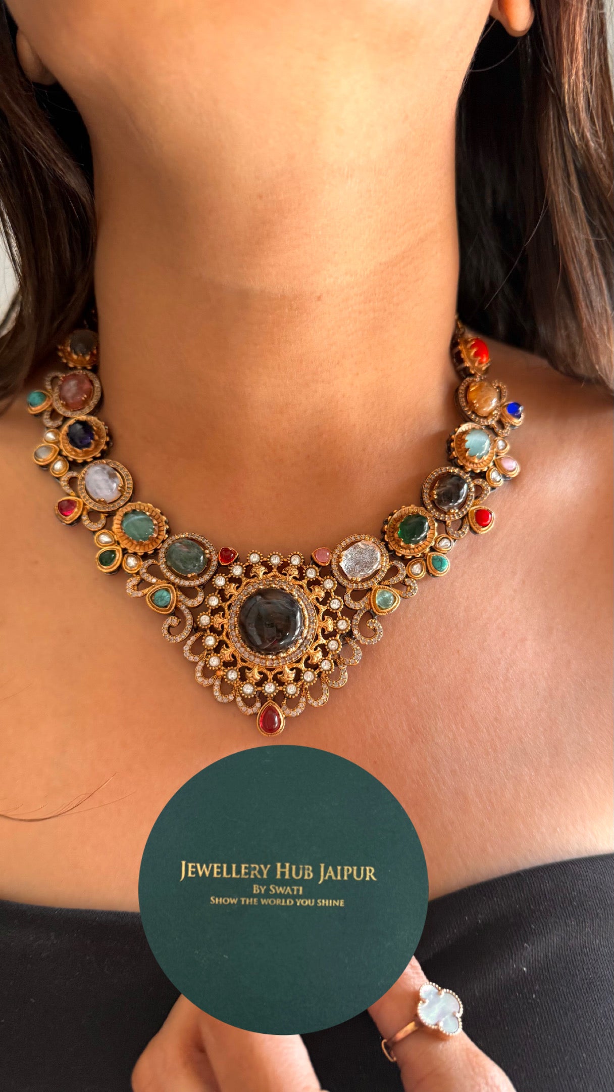 Sabyasachi inspired vintage collar set with danglers