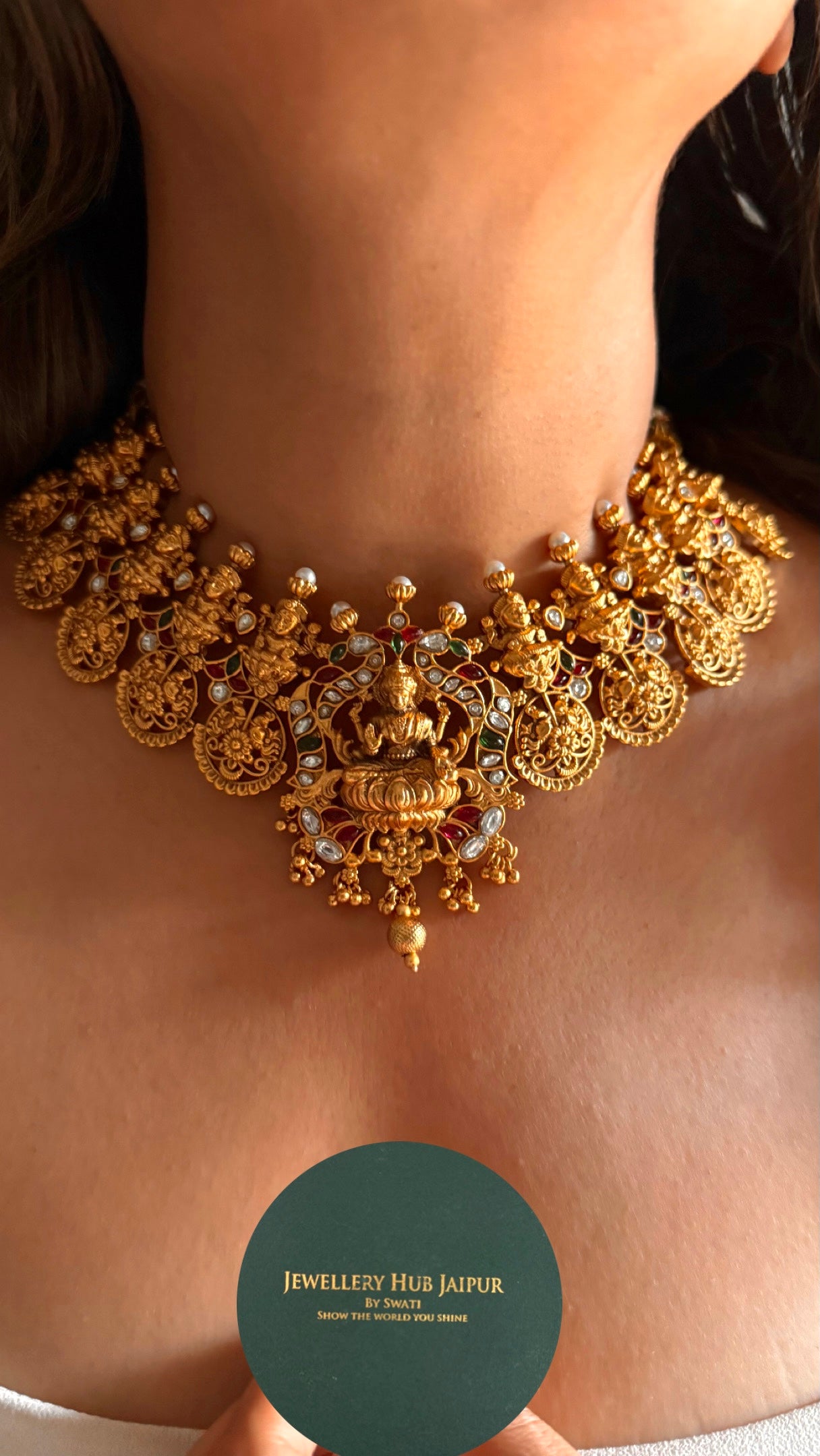 Goddess laxmi inspired temple nakashi Necklace