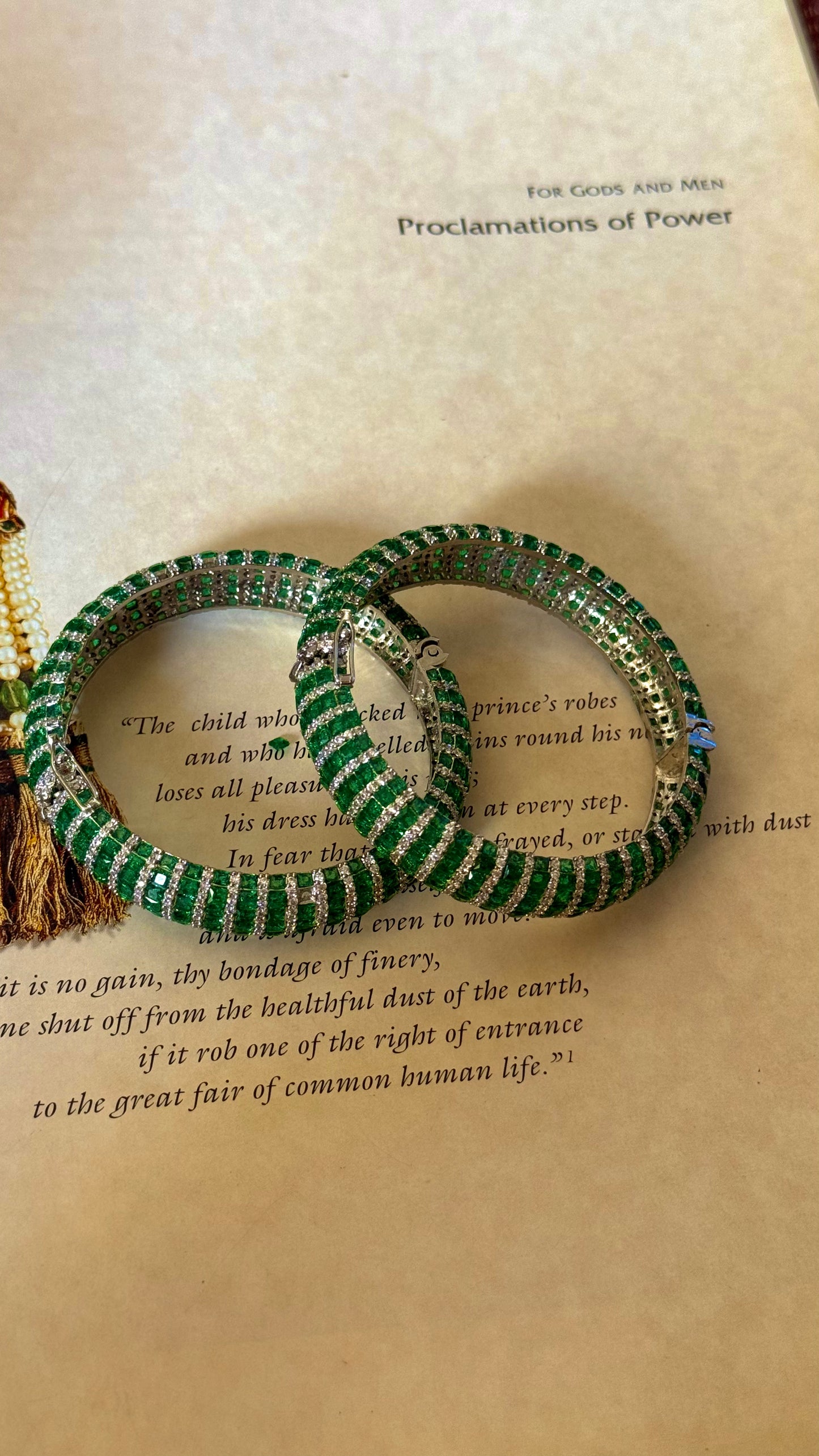 Emerald cz diamond cocktail Bangles