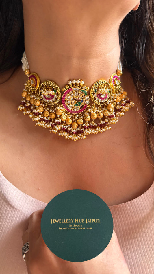 Heritage antique Rajwada choker necklace