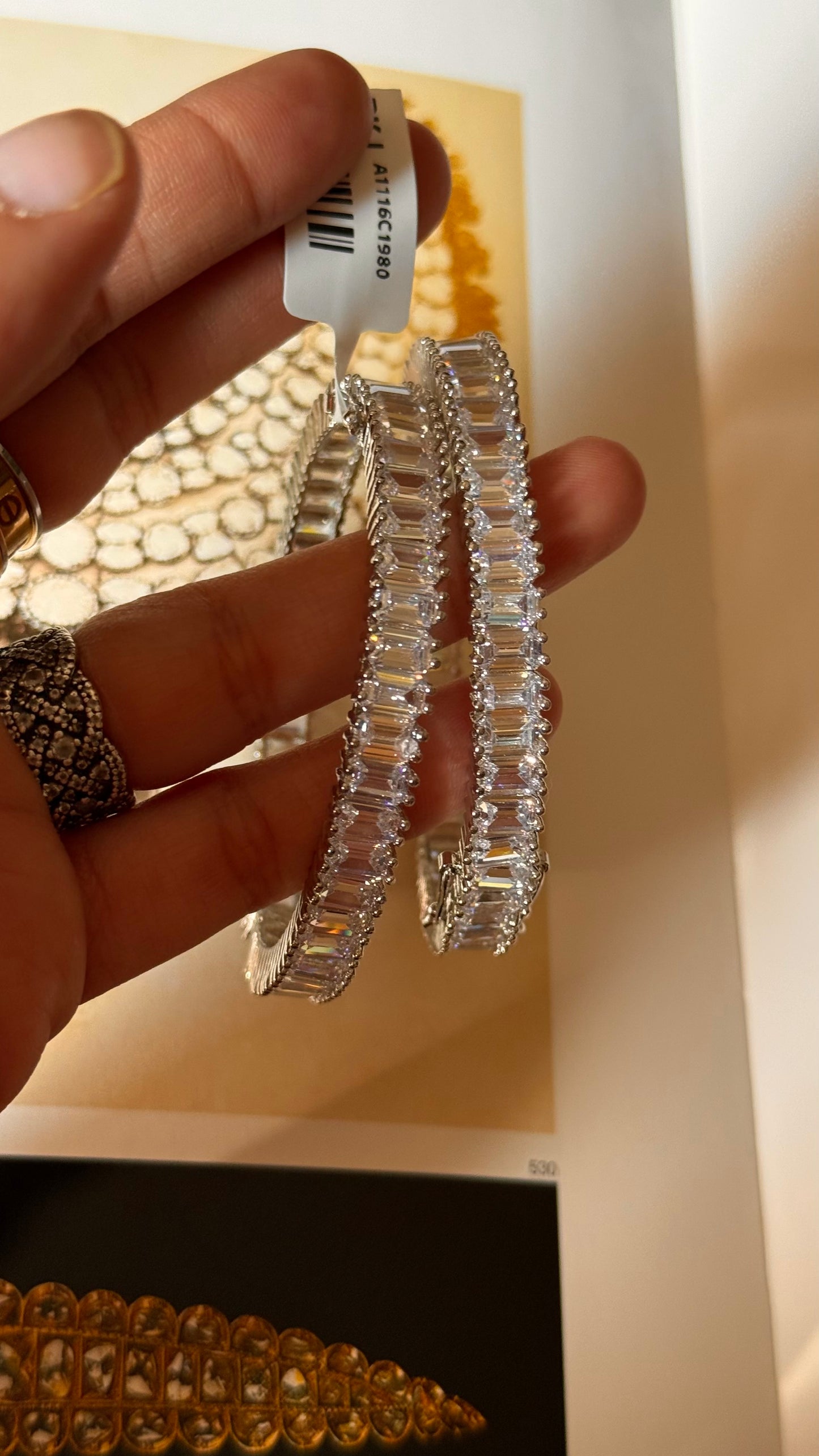 Cz diamond single line bangles