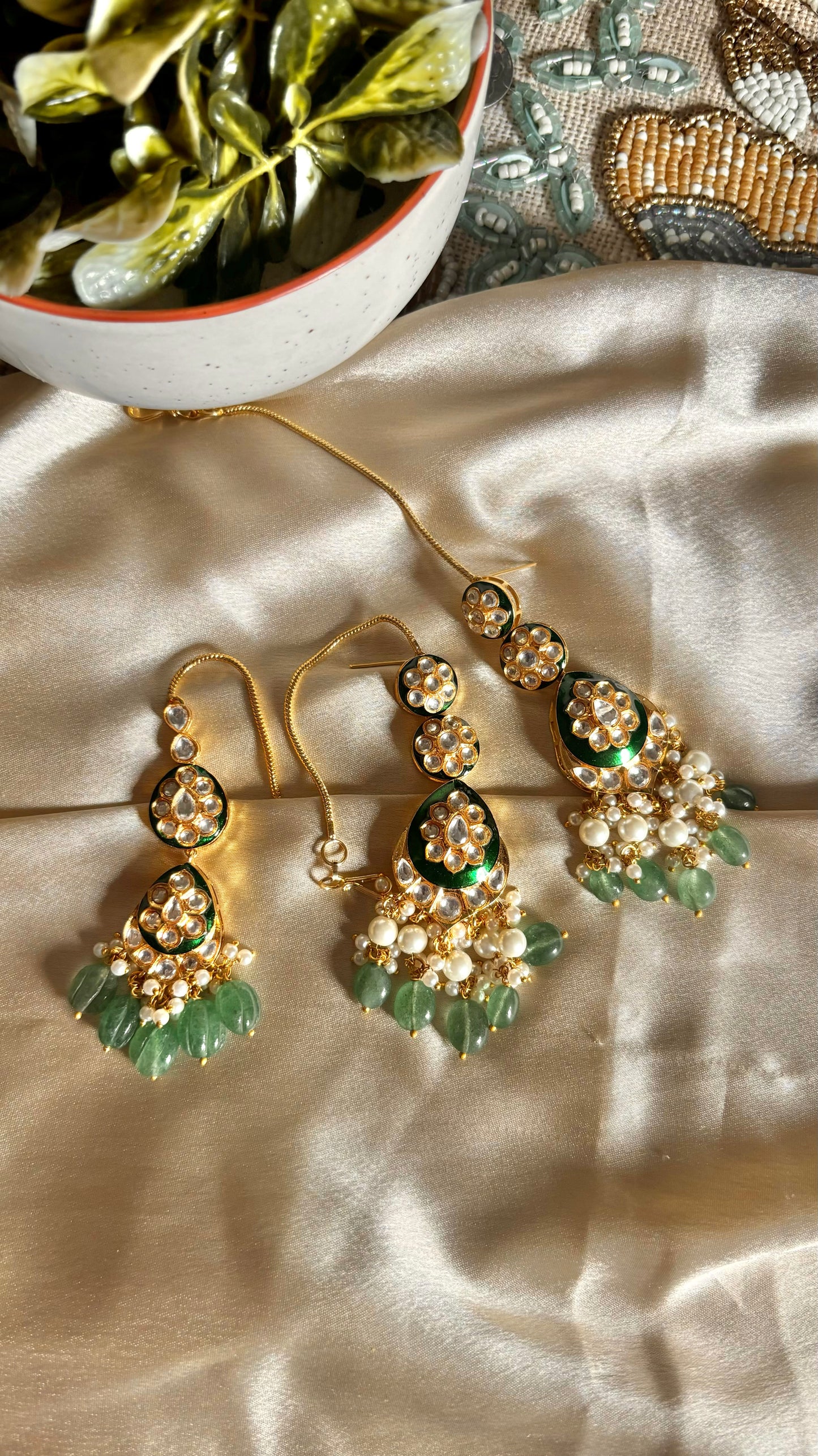 Maangtikka with earrings