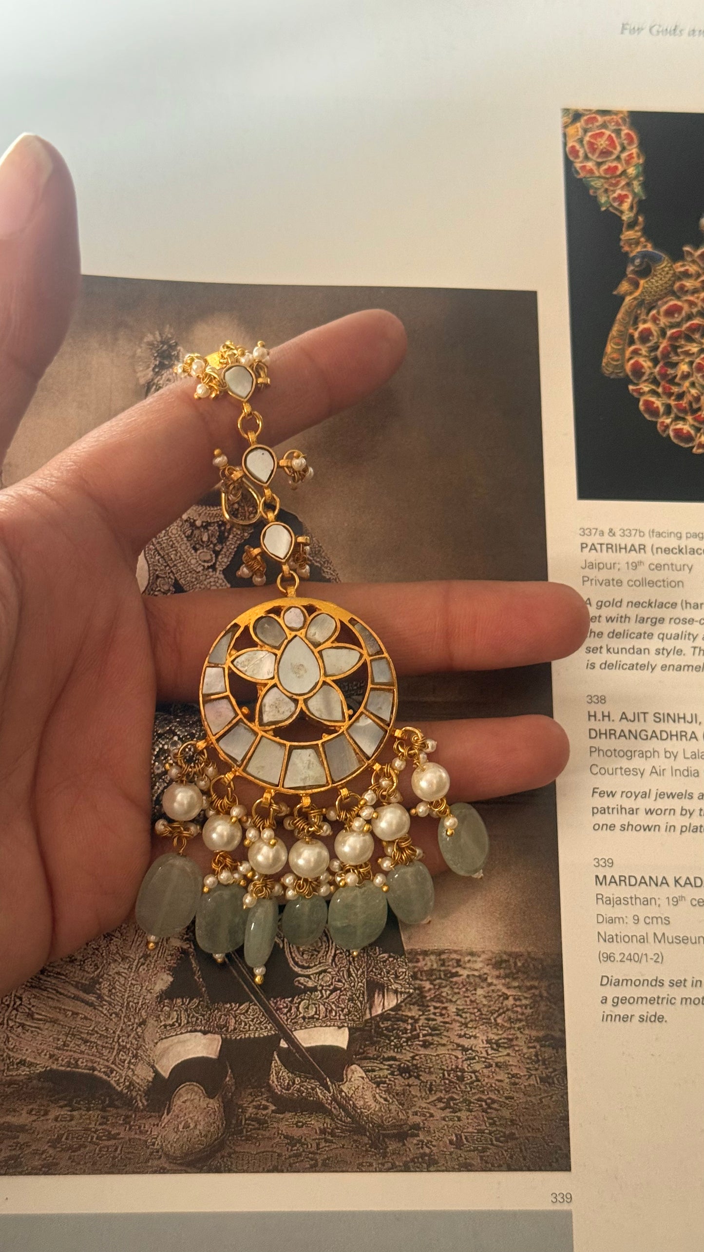 Mother of pearl strawberry drop  maangtika