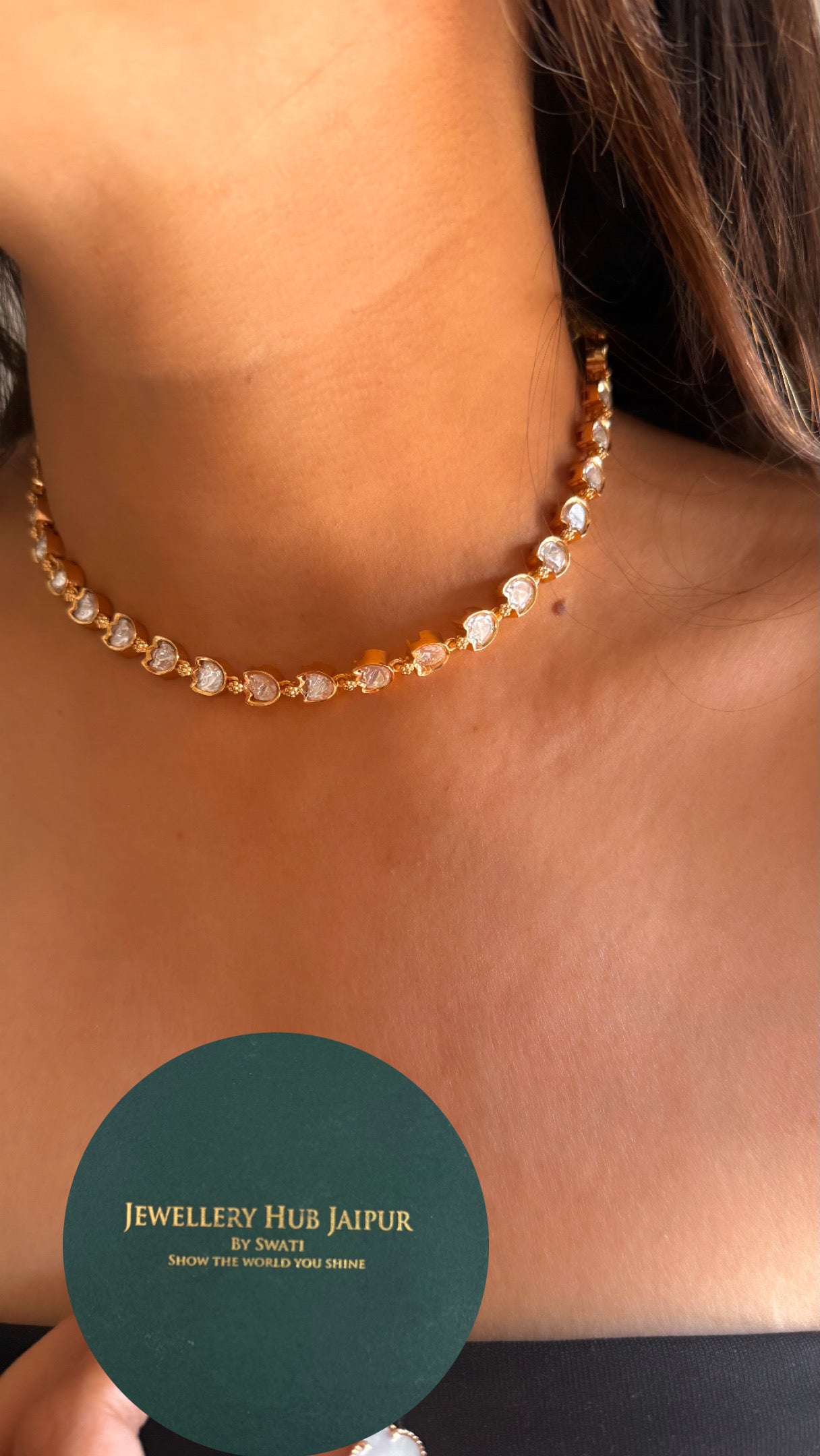 MInimal polki necklace