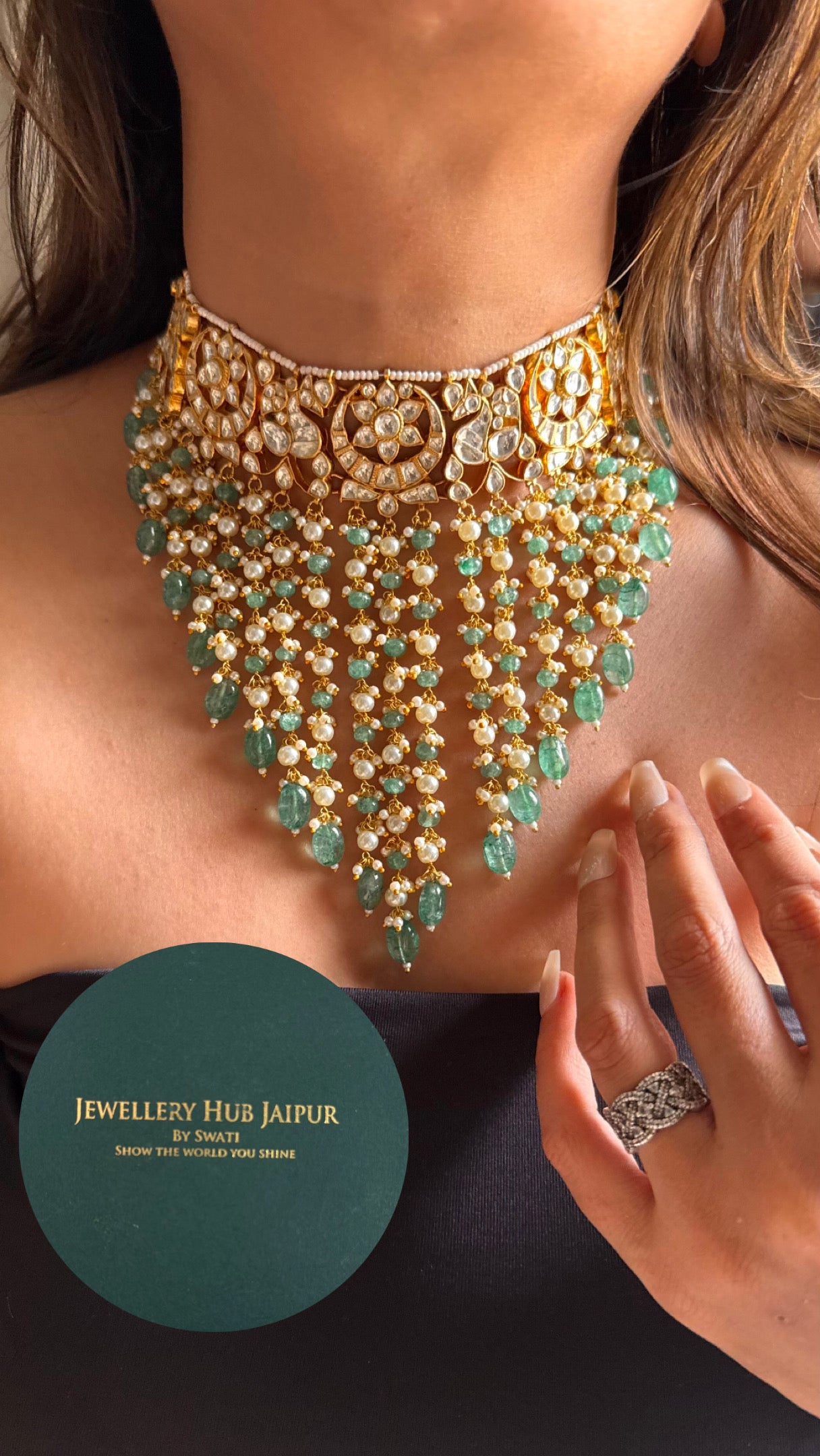 Mint sunheri chaand swarnkanthi Necklace