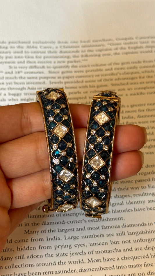 Sapphire katDana moissanite openable Bangles