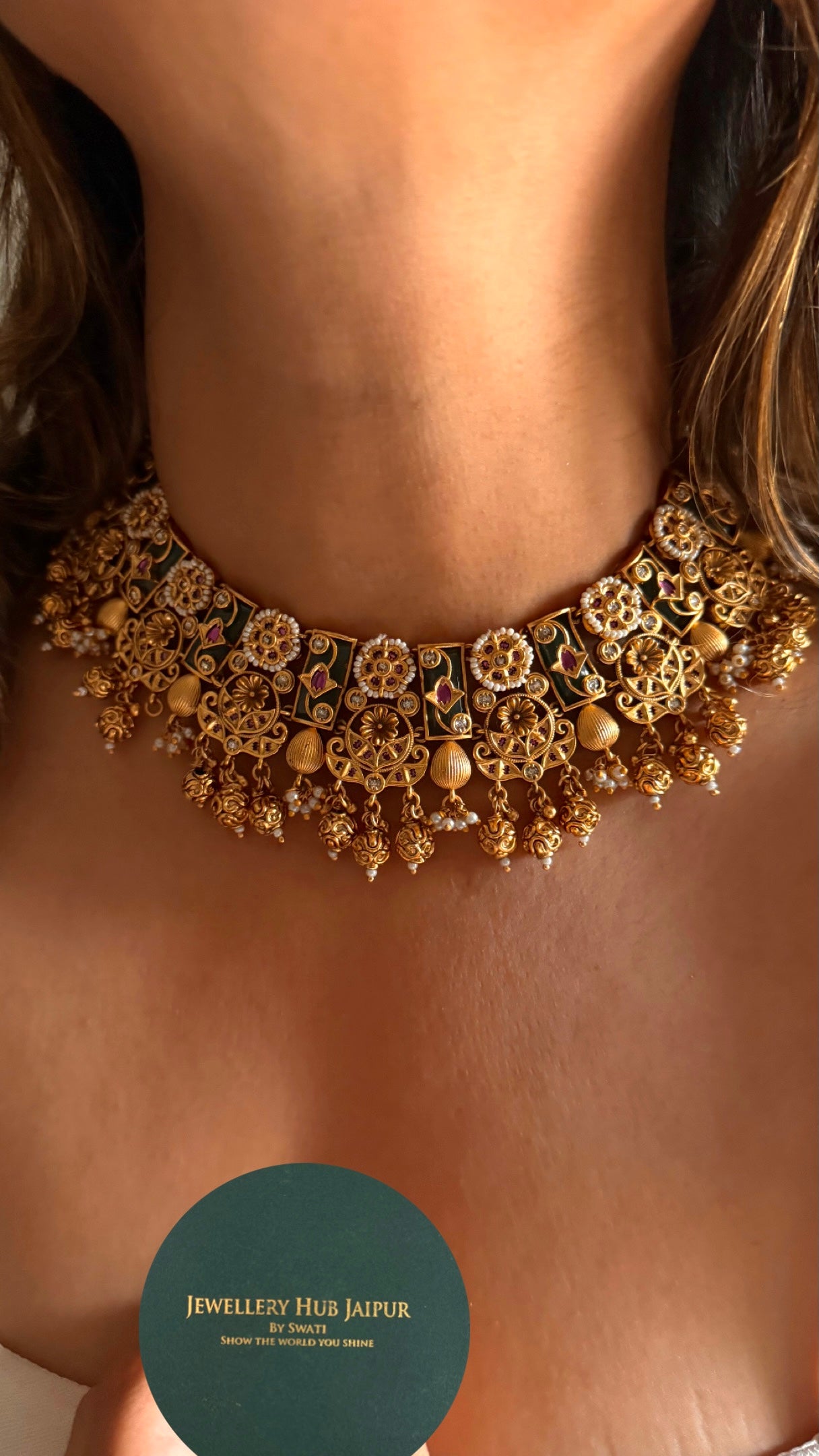 Heritage floral nakashi rajwada gold Necklace