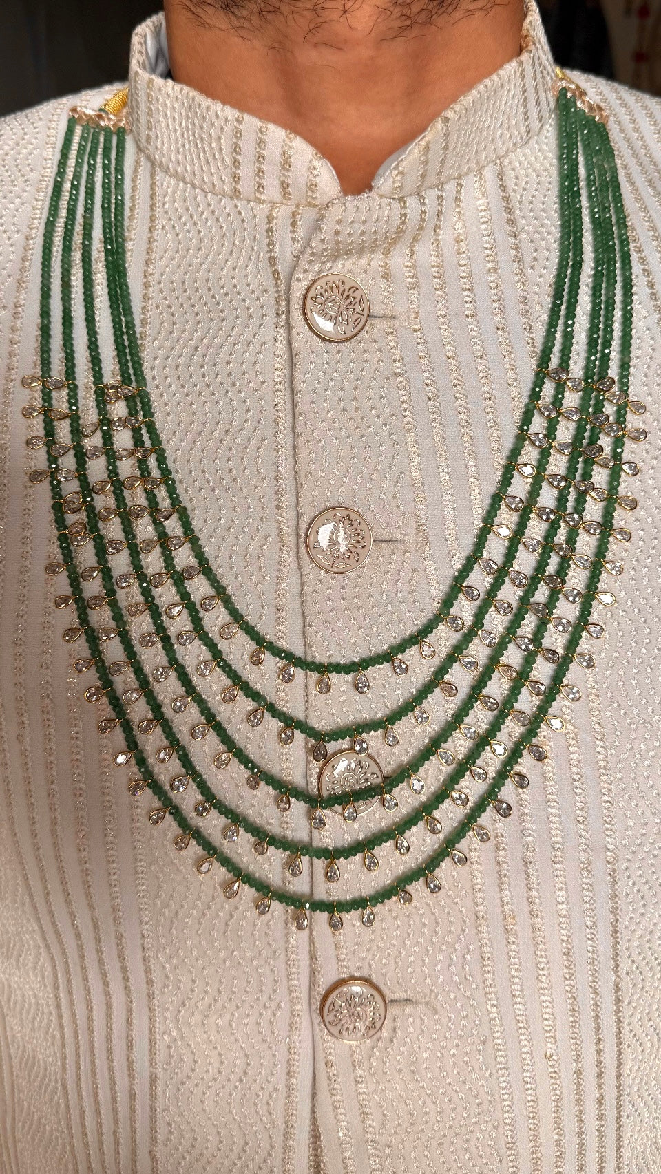 Five line panna with polki string